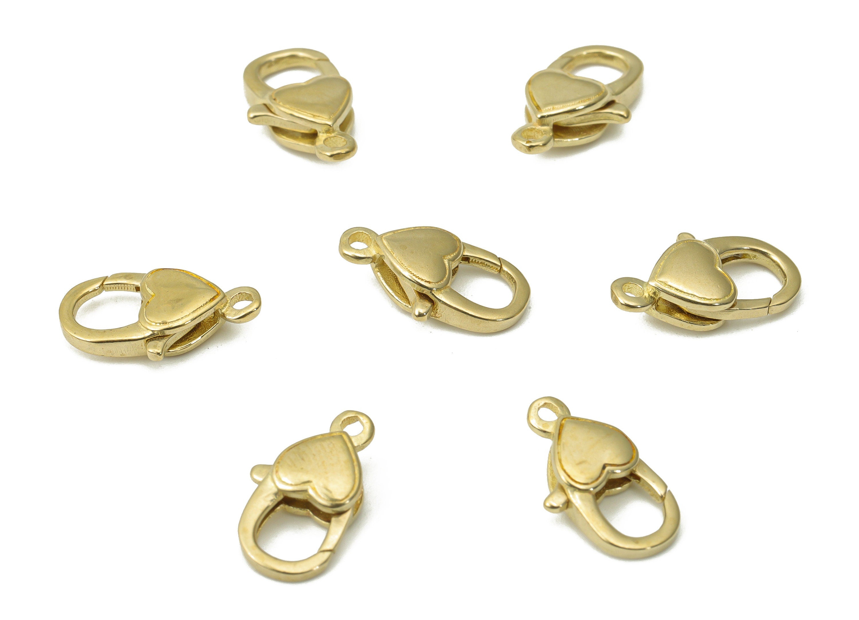 Raw Brass Heart Lobster Claw - Brass Trigger Clasps – Jewelry Clasps - Brass Parrot Clasps - Jewelry Supplies - 12.75x6.83x3.18mm - PP5256 - DOMEDBAZAAR