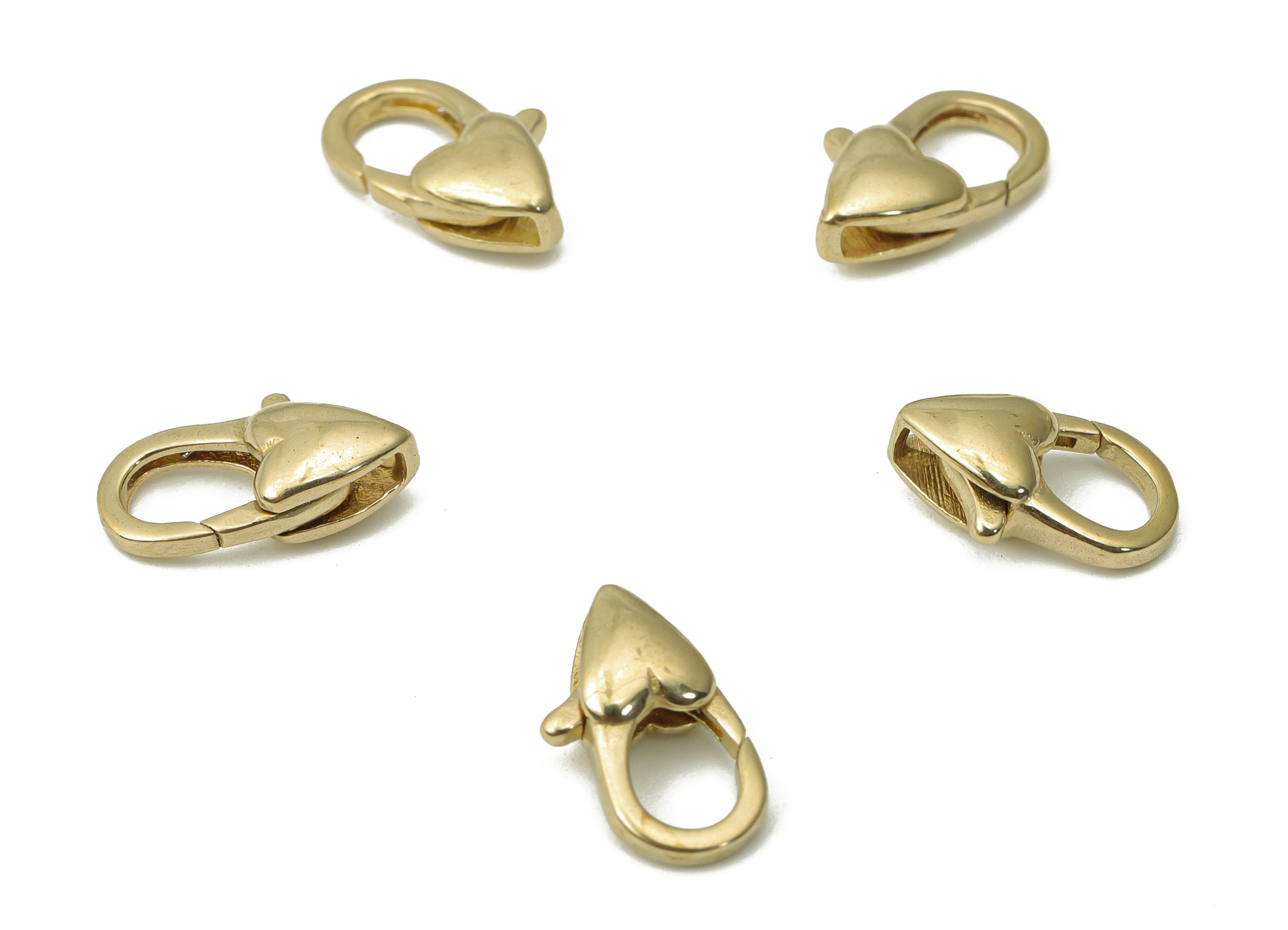 Raw Brass Heart Lobster Claw - Brass Trigger Clasps – Jewelry Clasps - Brass Parrot Clasps - Jewelry Supplies - 11.82x6.4x4mm - PP5252 - DOMEDBAZAAR