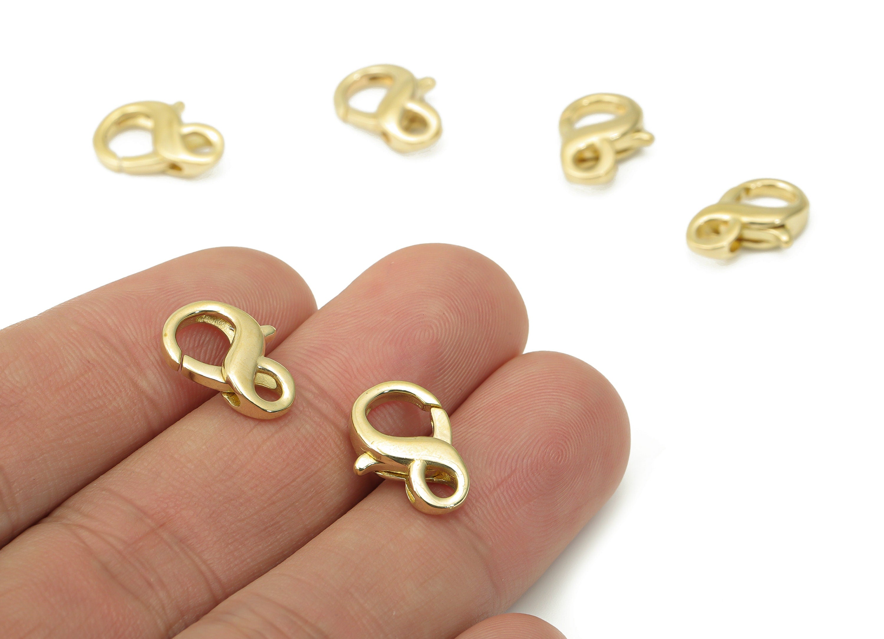 Brass Double Lobster Clasps – Raw Brass Lobster Claw Clasp – Infinity Lobster Clasp – Parrot Clasp – Jewelry Supplies - 15x10x4mm - PP5238 - DOMEDBAZAAR