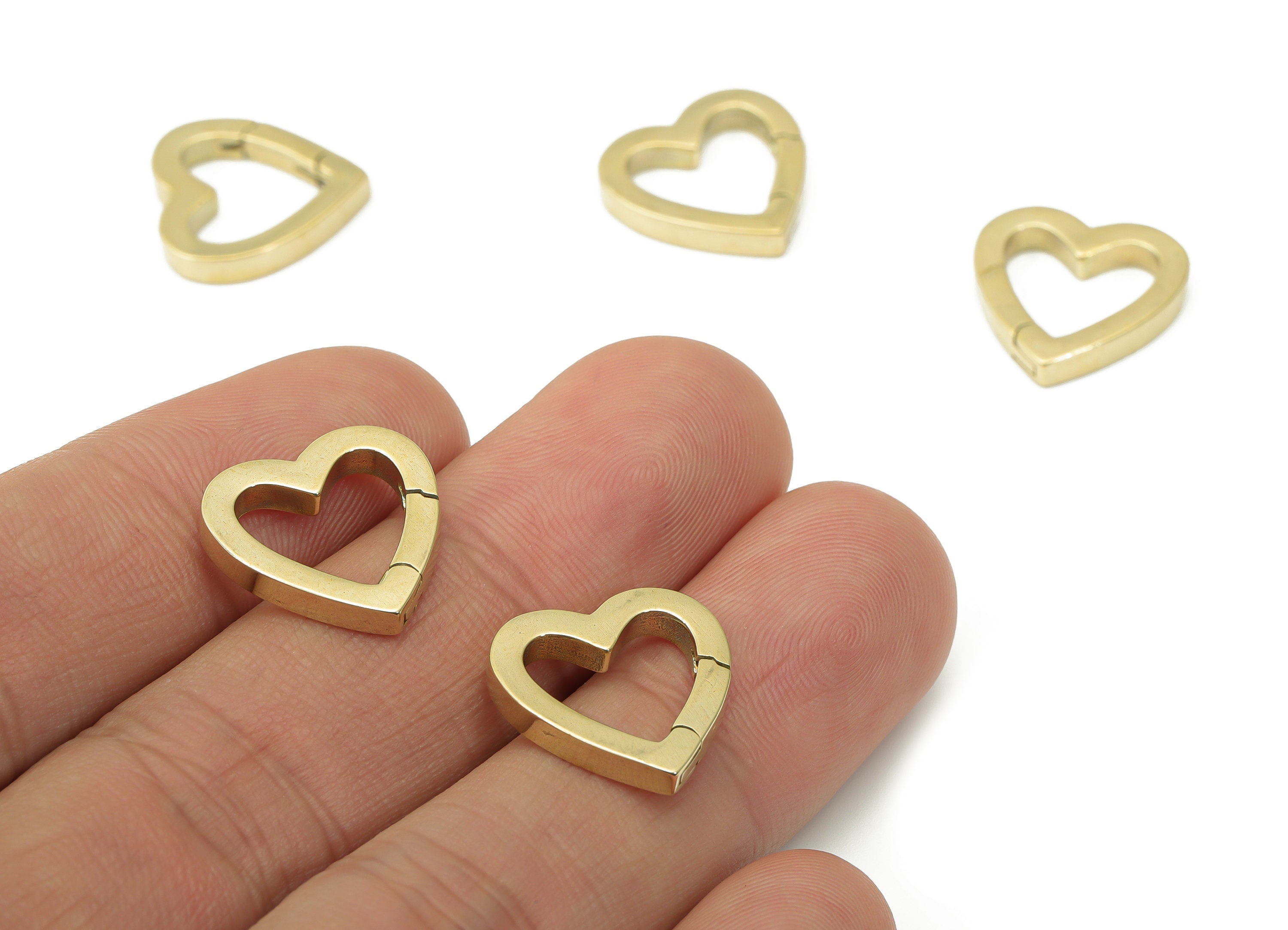 Raw Brass Heart Lobster Claw - Brass Trigger Clasps – Jewelry Clasps - Brass Heart Clasps - Jewelry Supplies - 15.97x15.67x2.5mm - PP5233 - DOMEDBAZAAR