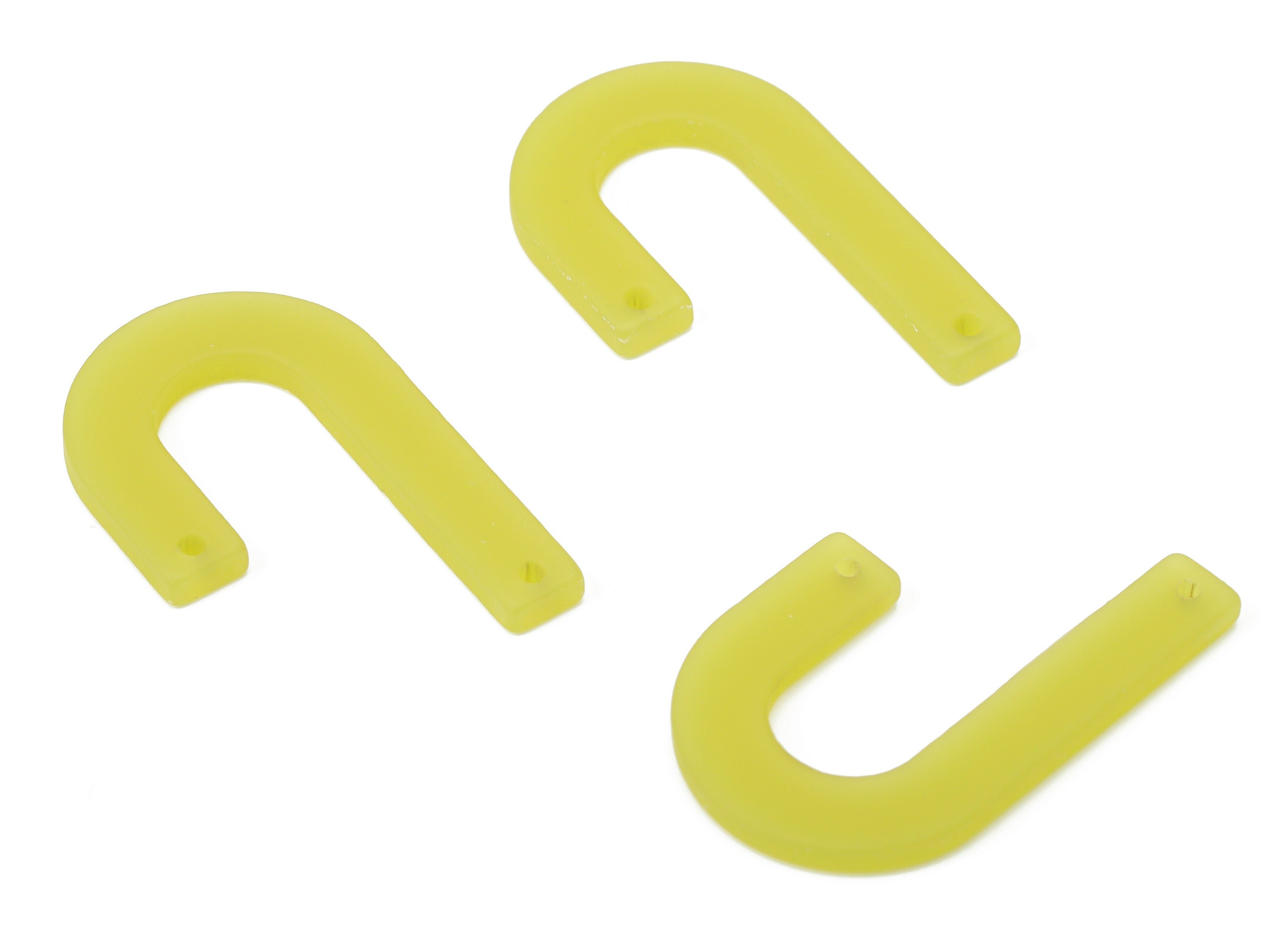 Acrylic J Geometric Earring Connector- Matte U Acrylic Charms - Jewelry Supplies - 2 Holes -Color Code: A646 - 34.6x21.7x2.7mm - AC2490-A646 - DOMEDBAZAAR