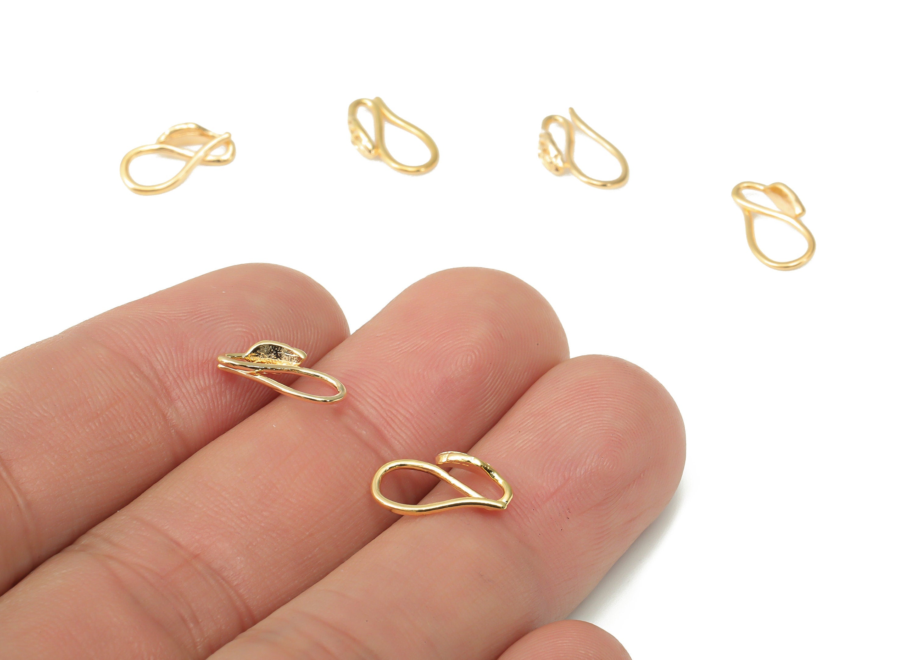 Brass Earring Hooks - Gold Earring Wires - Leaf Ear Wires - Brass Ear Hooks Findings - 18K Real Gold Plated Brass - 12.2x7.1x2.6mm - RGP4469 - DOMEDBAZAAR