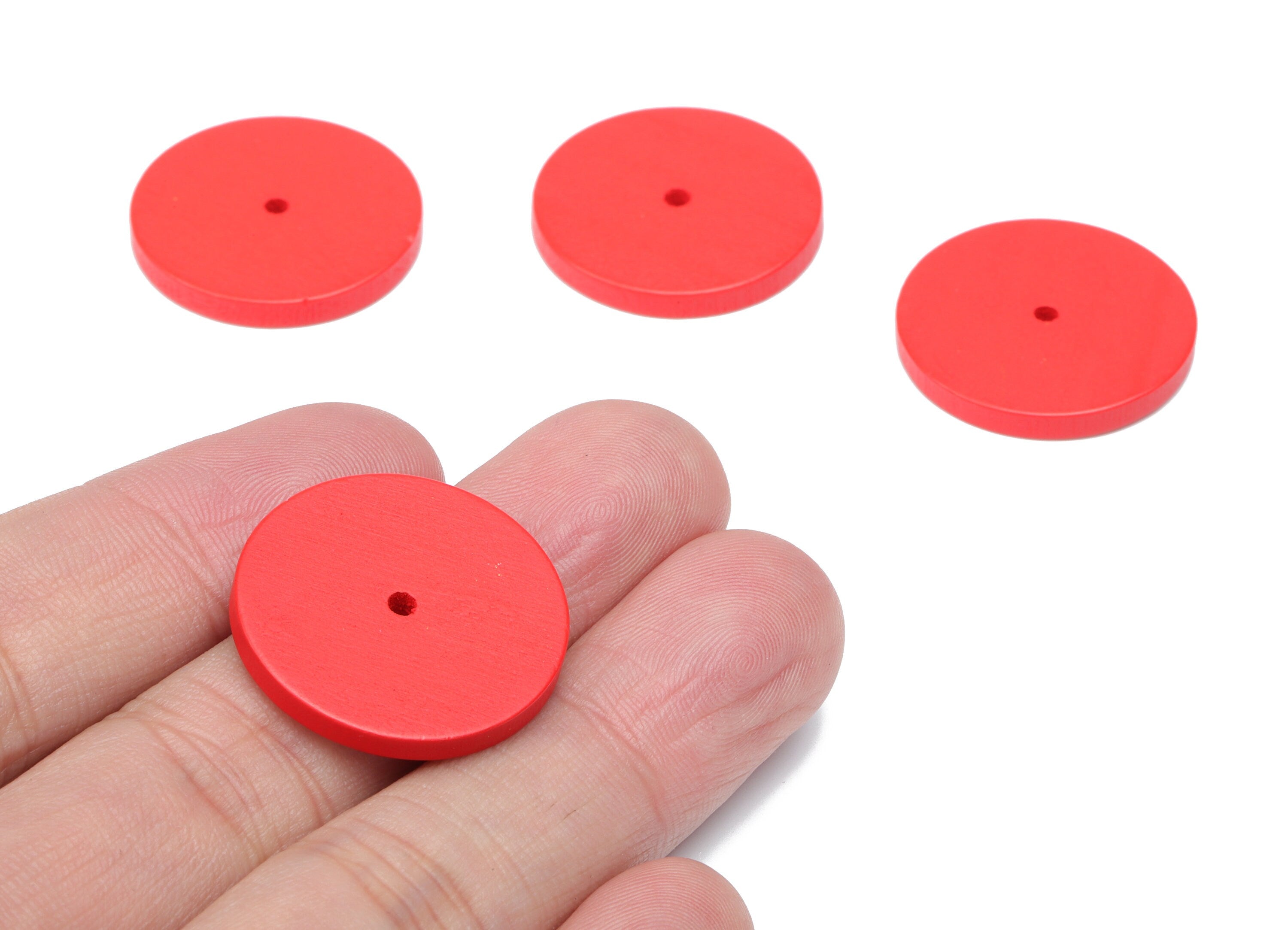 Hemu Wood Round Earring Connector - Hemu Wood Circle Charms and Pendant - DIY Jewelry Making Supplies - 24.61x24.61x3.37mm - BB1186A - DOMEDBAZAAR