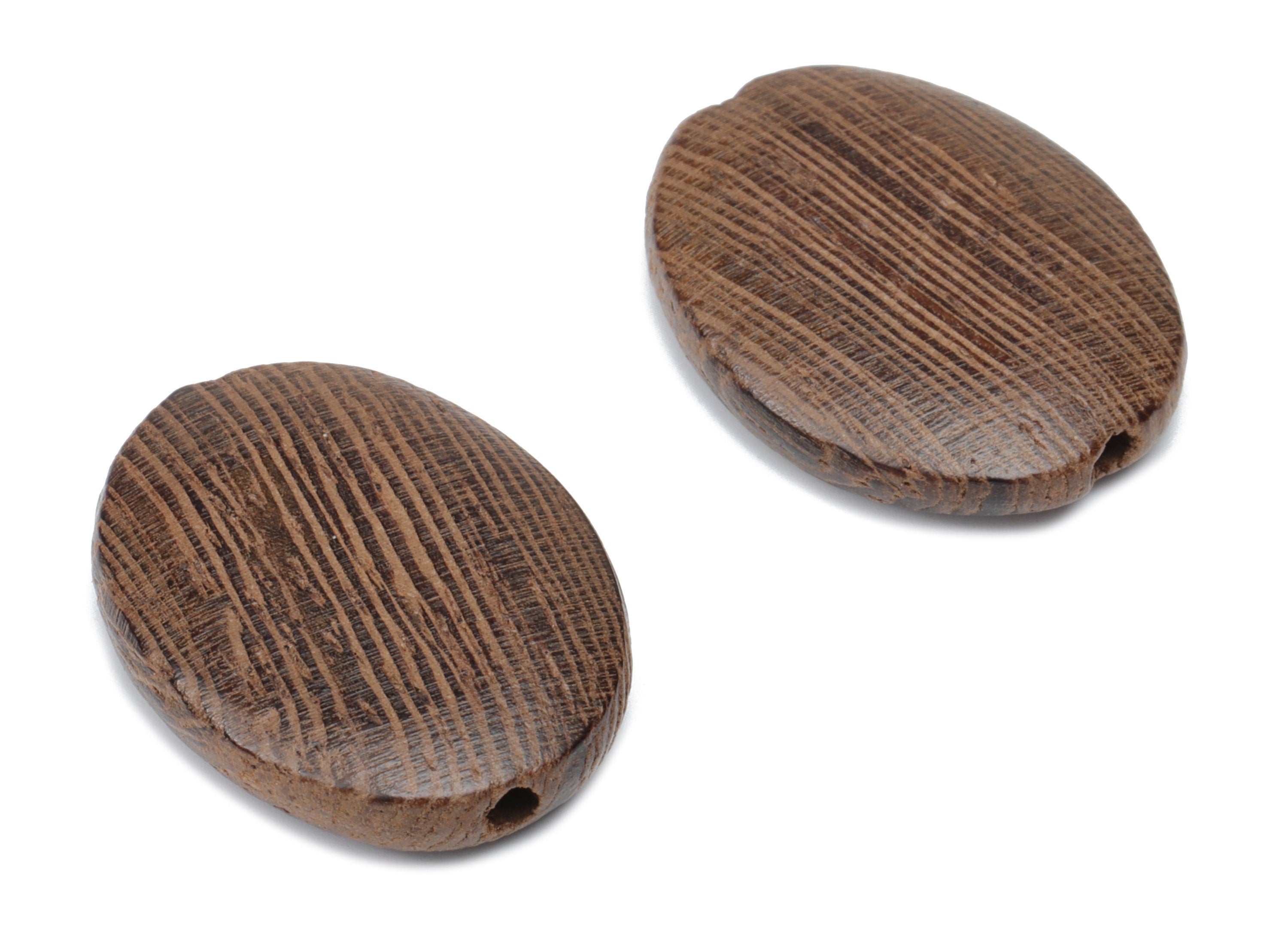 Wenge Wood Oval Earring Connector - Wenge Wood Oval Charms and Beads - DIY Jewelry Making Supplies - 26.41x19.84x5.28mm - BB1199 - DOMEDBAZAAR