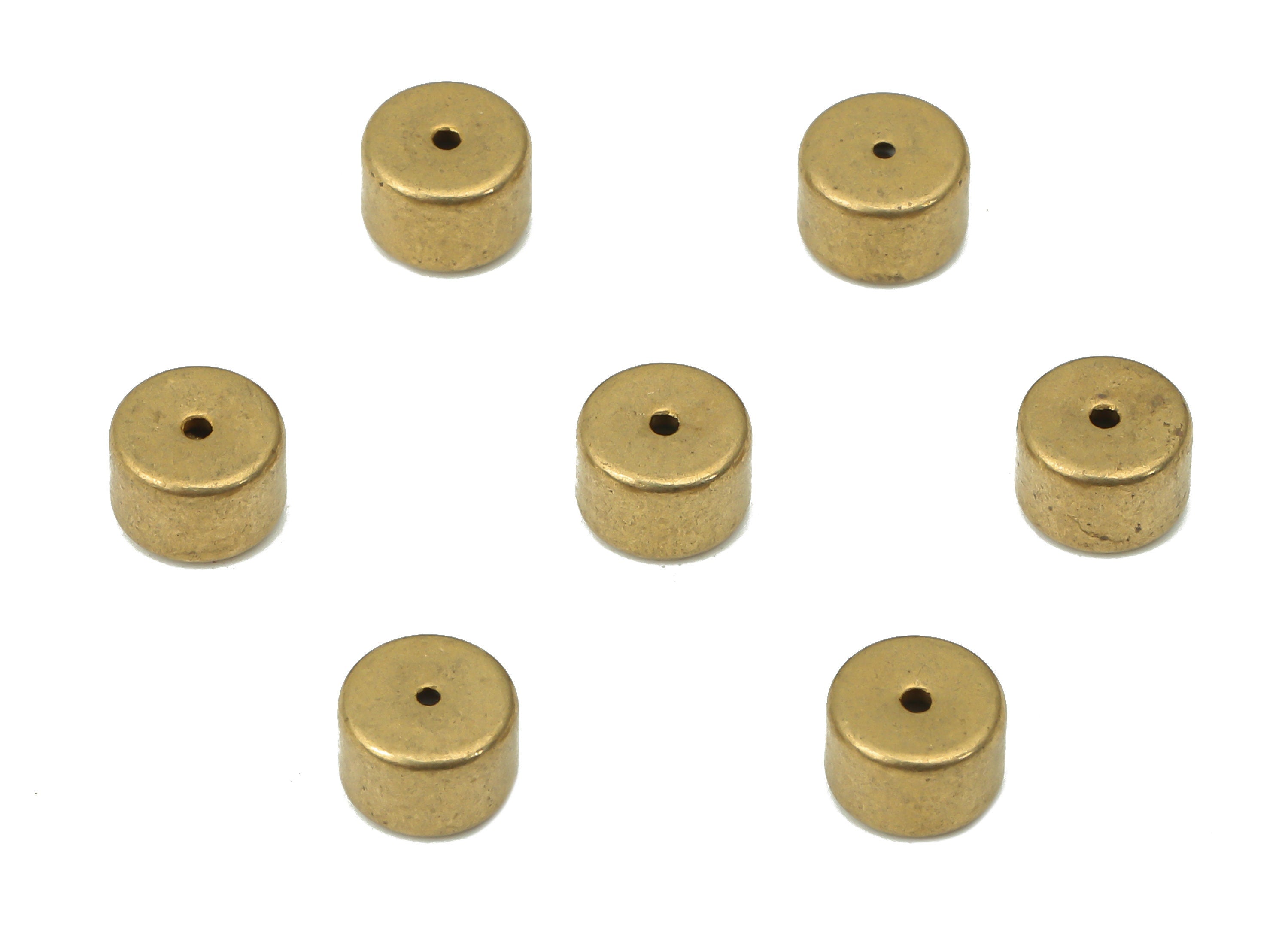 Raw Brass Round Earring Stopper Cylinder - Ear Nuts - Ear Wire Backs - Earring Findings - Jewelry Making Supplies - 5.93x4.05x5.9mm - PP7351 - DOMEDBAZAAR