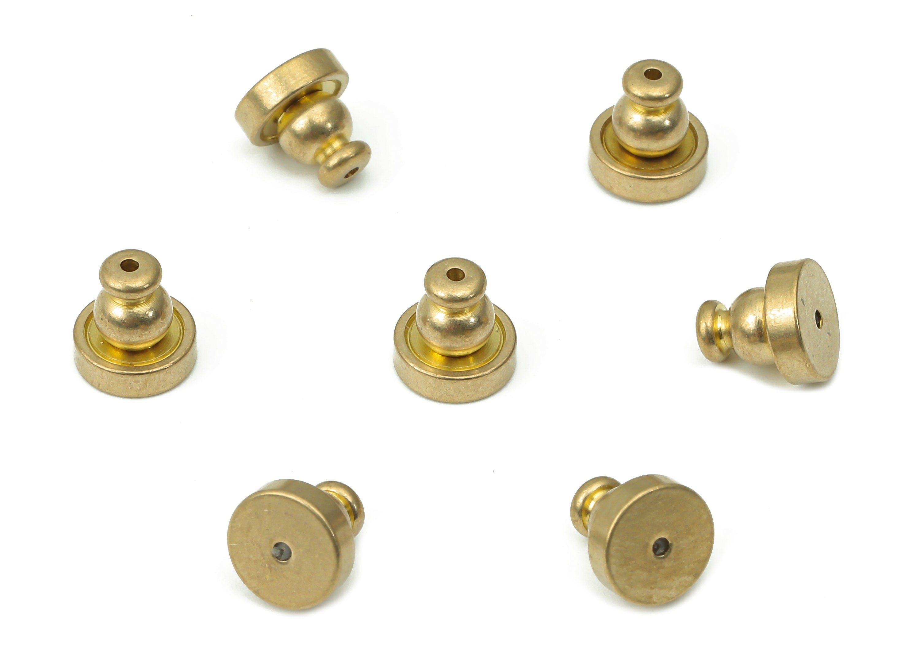 Raw Brass Beads Earring Backs - Brass Bead Rubber Stopper - Ear Nuts - Ear Wire Backs -Jewelry Making Supplies - 6.92x6.93x6.9mm - PP7357 - DOMEDBAZAAR