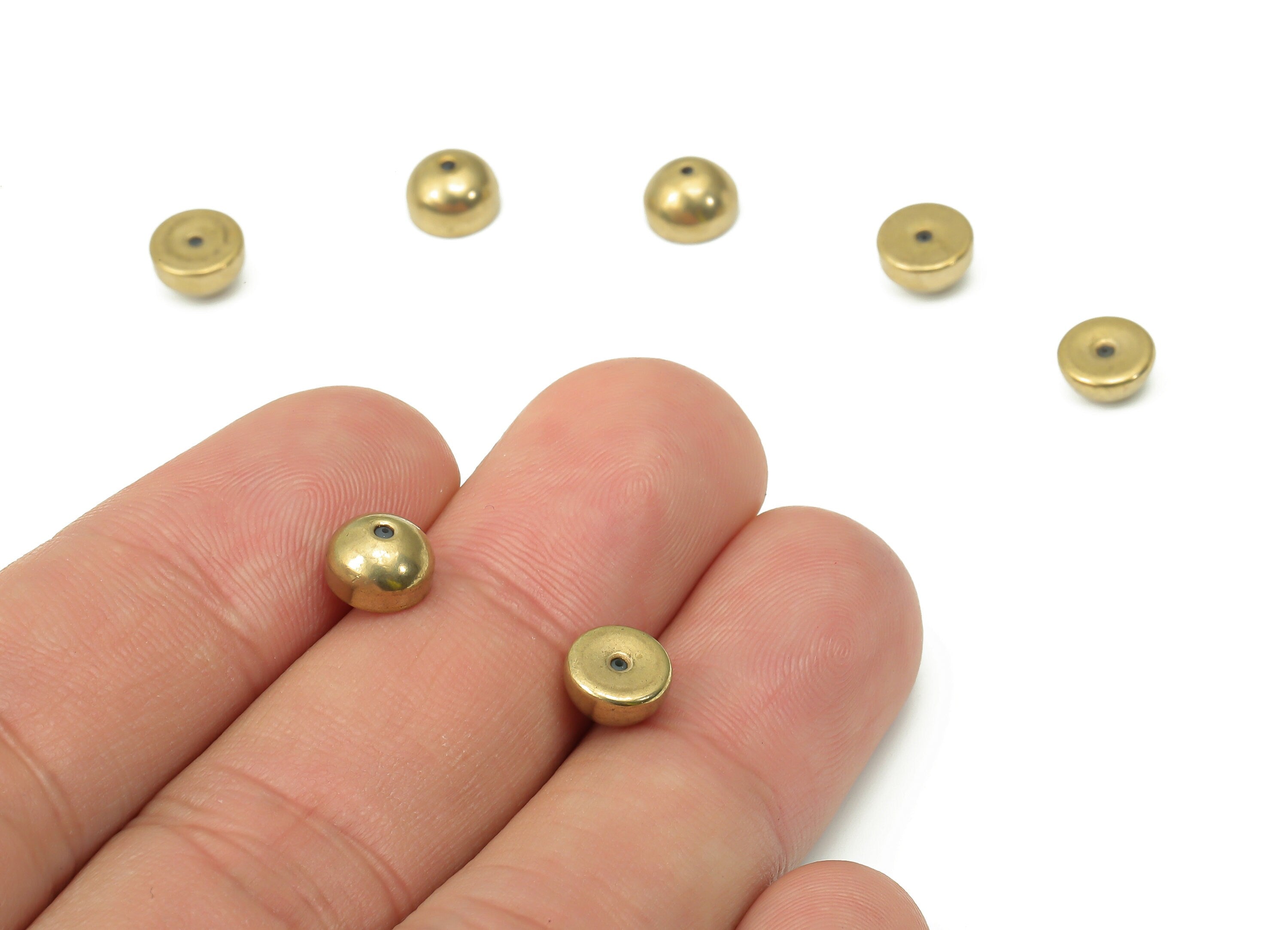 Brass Bead Earring Backs - Raw Brass Bead Rubber Stopper - Ear Nuts - Ear Wire Backs - Jewelry Making Supplies - 6.92x4.1x4.1mm - PP7356 - DOMEDBAZAAR