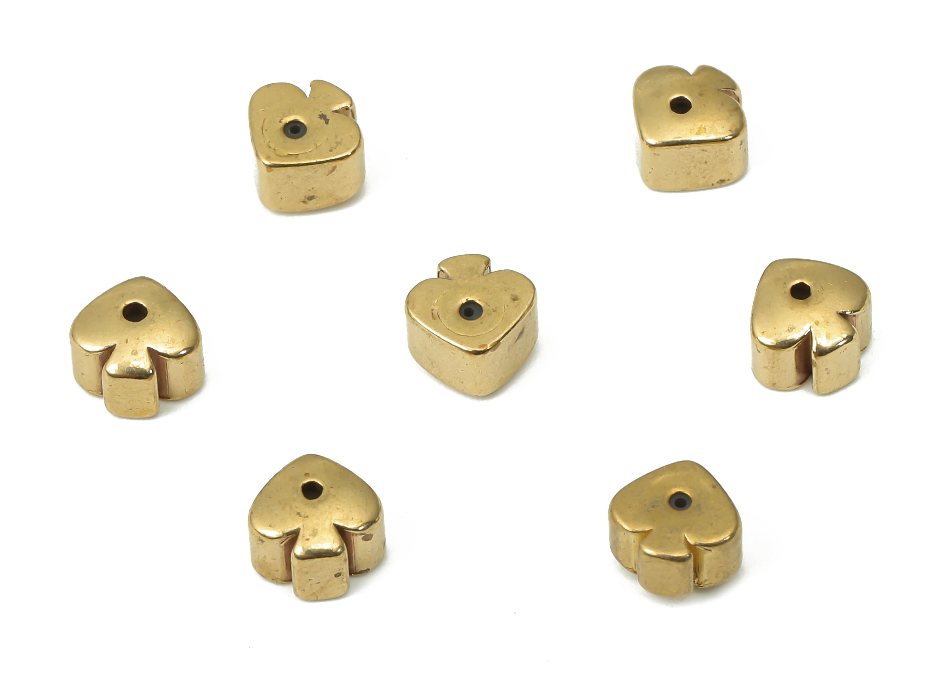 Brass Heart Earring Backs - Raw Brass Heart Rubber Stopper - Ear Nuts - Ear Wire Backs - Jewelry Making Supplies - 5.95x5.7x3.8mm - PP7353 - DOMEDBAZAAR