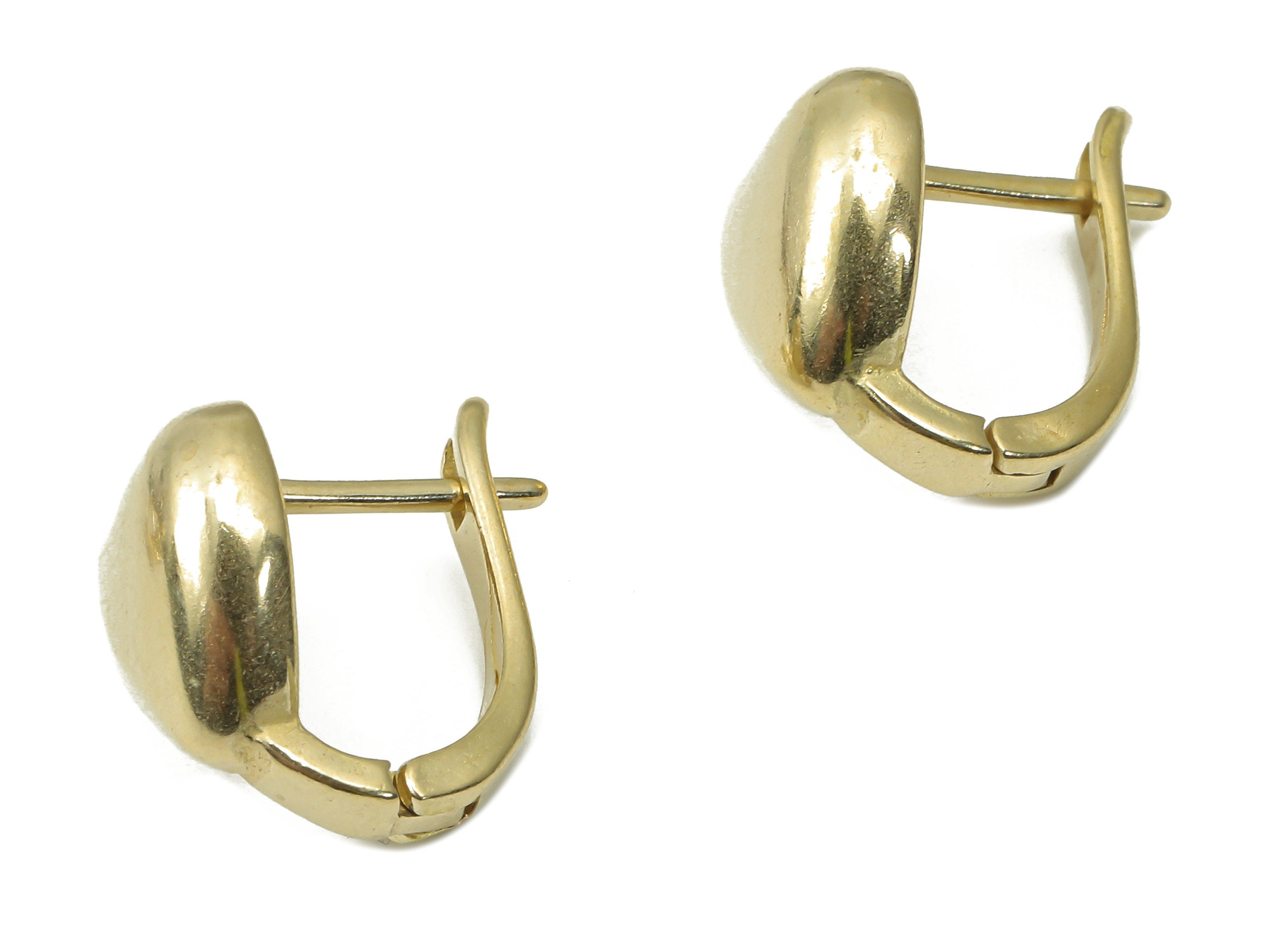 Brass Huggie Stud Earrings - Heart Shape Earring Stud – Earring with Open Ring - Jewelry Making Supplies - 15.37x14.18x2.6mm - PP7387 - DOMEDBAZAAR