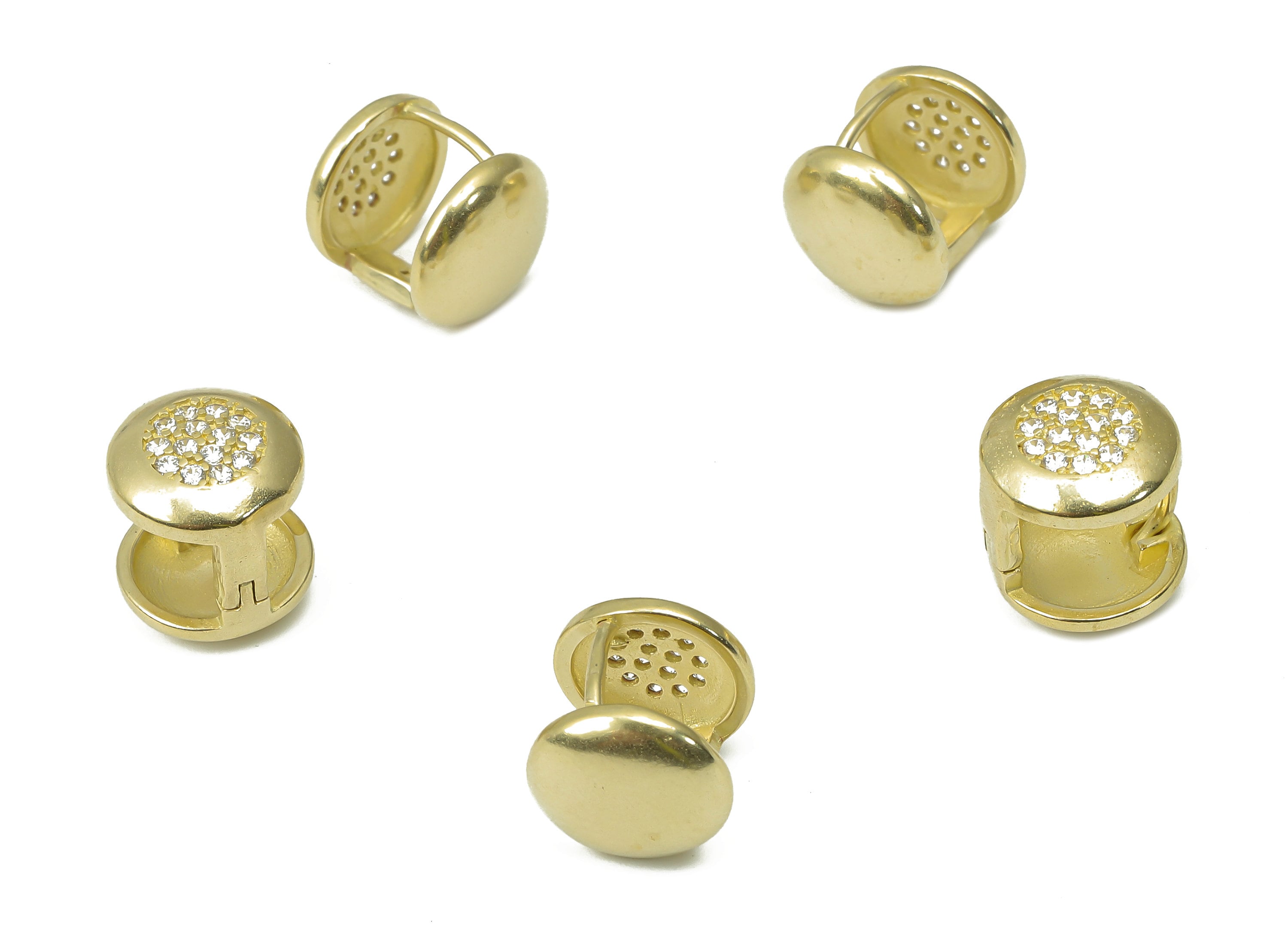 Brass Zircon Hoop Earring Huggie – Zircon Huggies Hoop Earrings – Dainty Earring - Brass Earring Jewelry Supply - 11.45x10.13x1.4mm - PP7362 - DOMEDBAZAAR