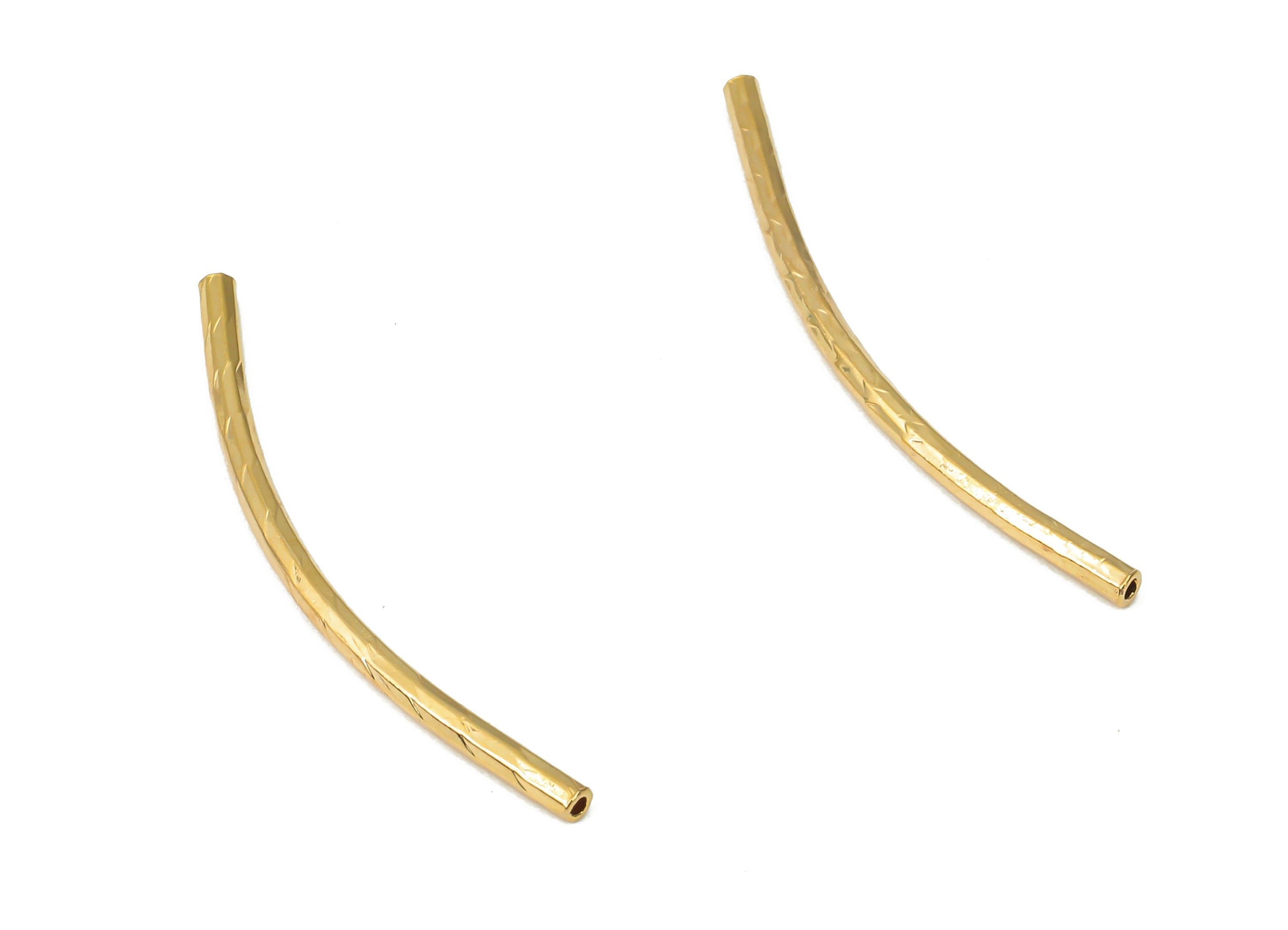 Brass Himmeli Tubes - Gold Himmeli DIY Tube Beads - Geometric Shapes - For Air Plants - 18k Real Gold Plated Brass - 29.7x1.4x1.4mm- RGP4456 - DOMEDBAZAAR