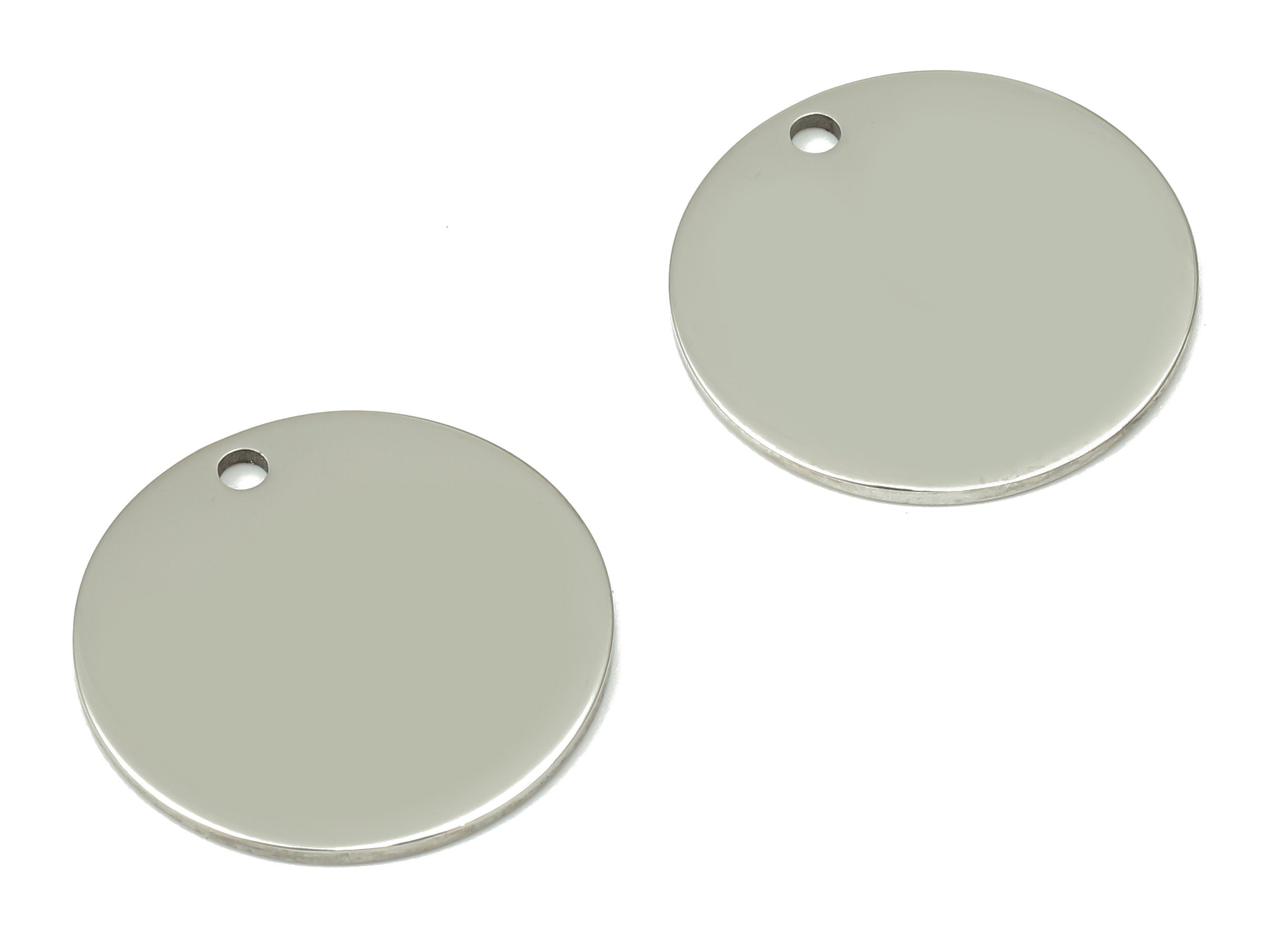 Stamping Blanks - 316 Stainless Steel Round Charms - Stainless Steel 316 Circle Pendant - Jewelry Supplies - 15.9x15.9x0.84mm - SS1379-16 - DOMEDBAZAAR
