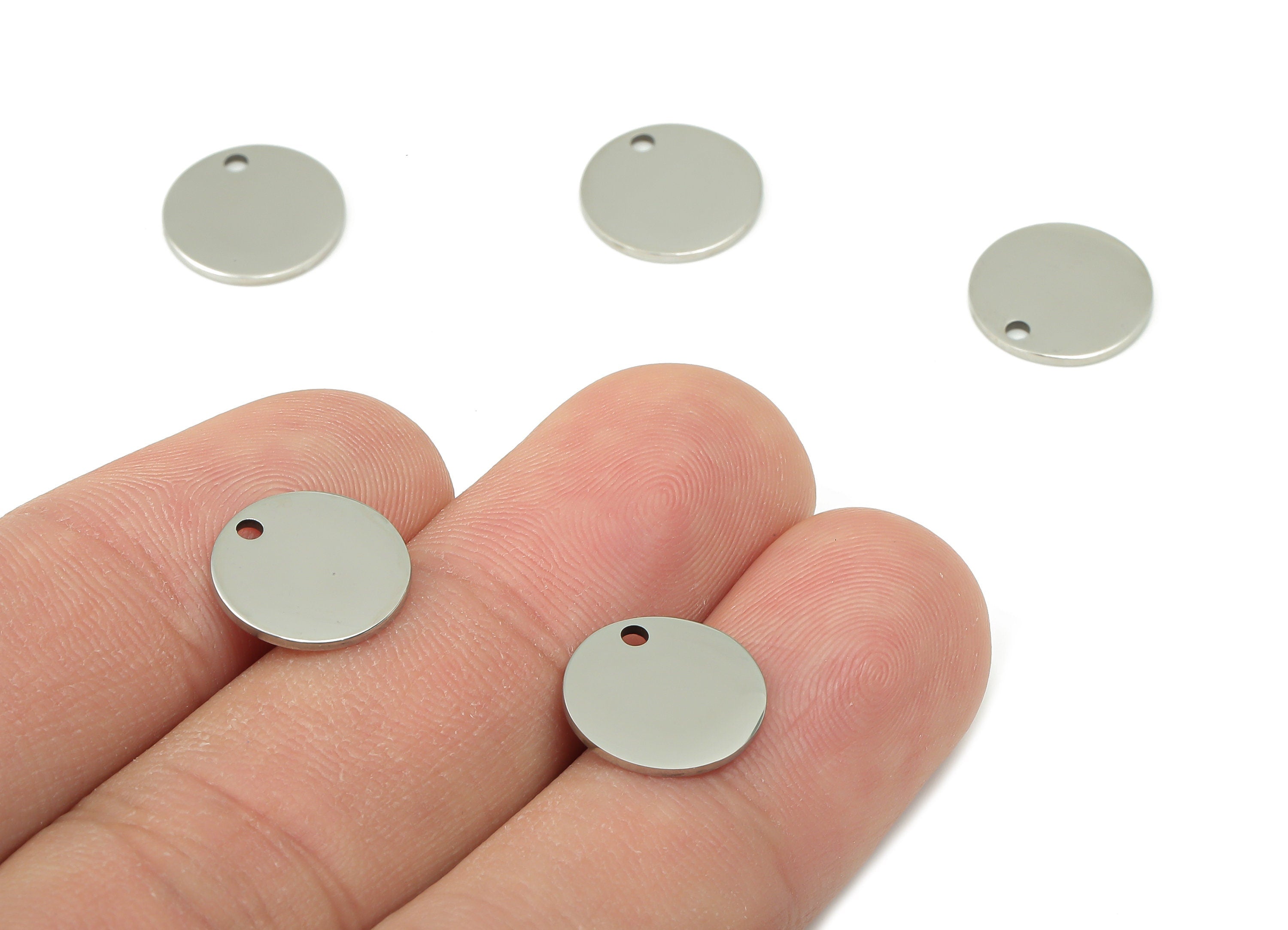 Stamping Blanks - 316 Stainless Steel Round Charms - Stainless Steel 316 Circle Pendant - Jewelry Supplies - 11.79x11.79x0.84mm - SS1379-12 - DOMEDBAZAAR
