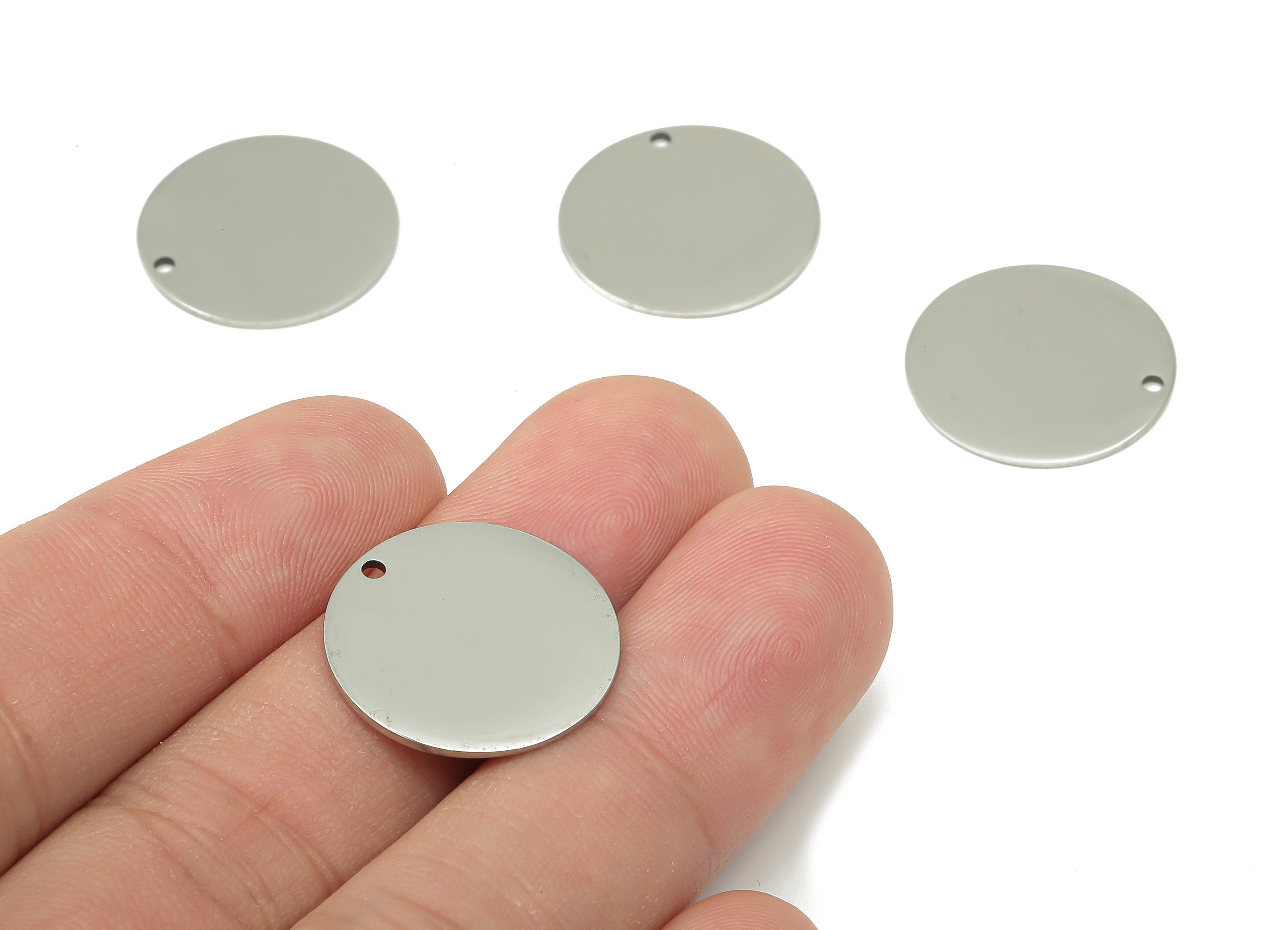 Stamping Blanks - 316 Stainless Steel Round Charms - Stainless Steel 316 Circle Pendant - Jewelry Supplies - 19.83x19.83x0.83mm - SS1379-20 - DOMEDBAZAAR