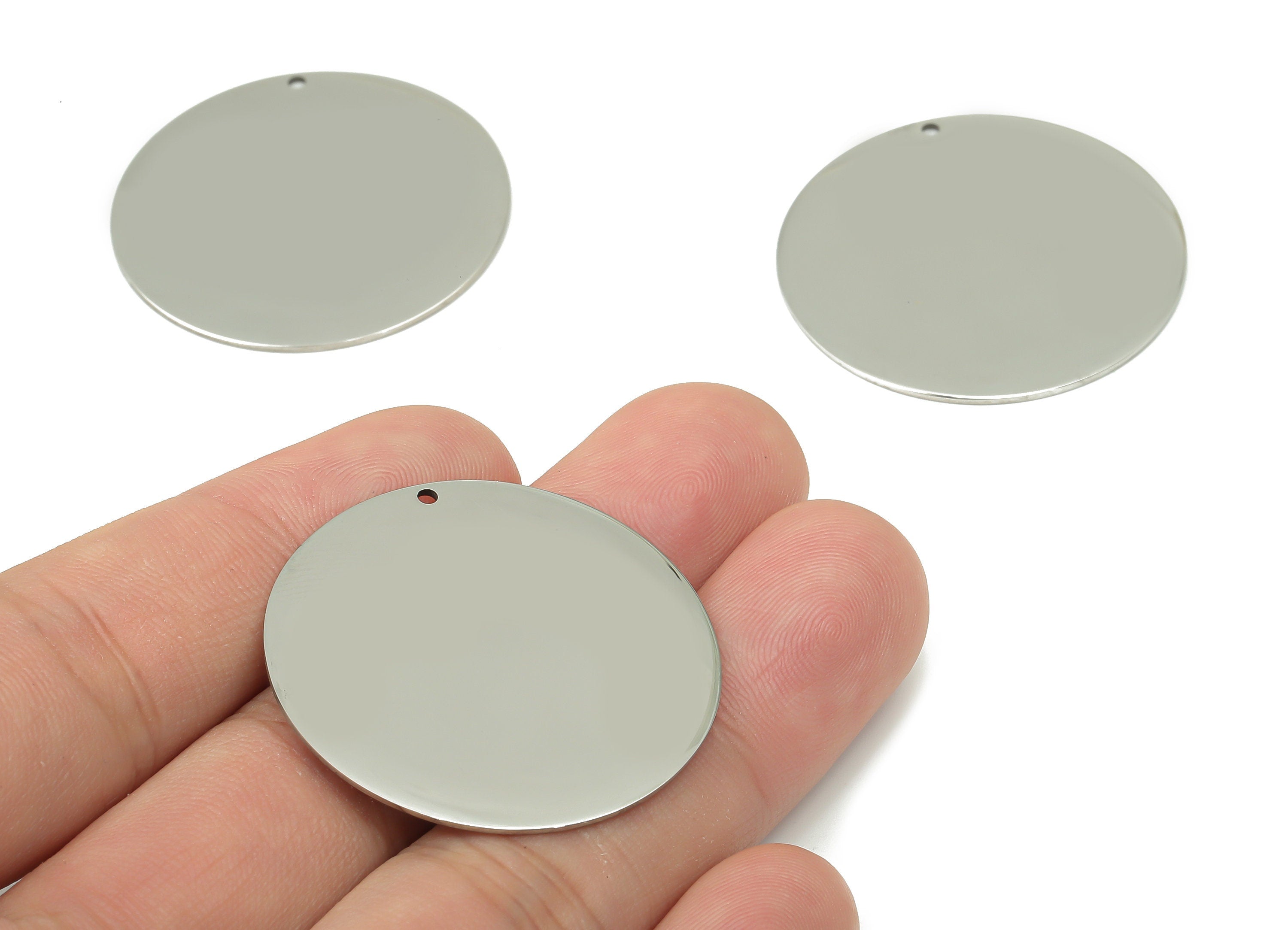 Stamping Blanks - 316 Stainless Steel Round Charms - Stainless Steel 316 Circle Pendant - Jewelry Supplies - 34.78x34.78x0.84mm - SS1379-35 - DOMEDBAZAAR