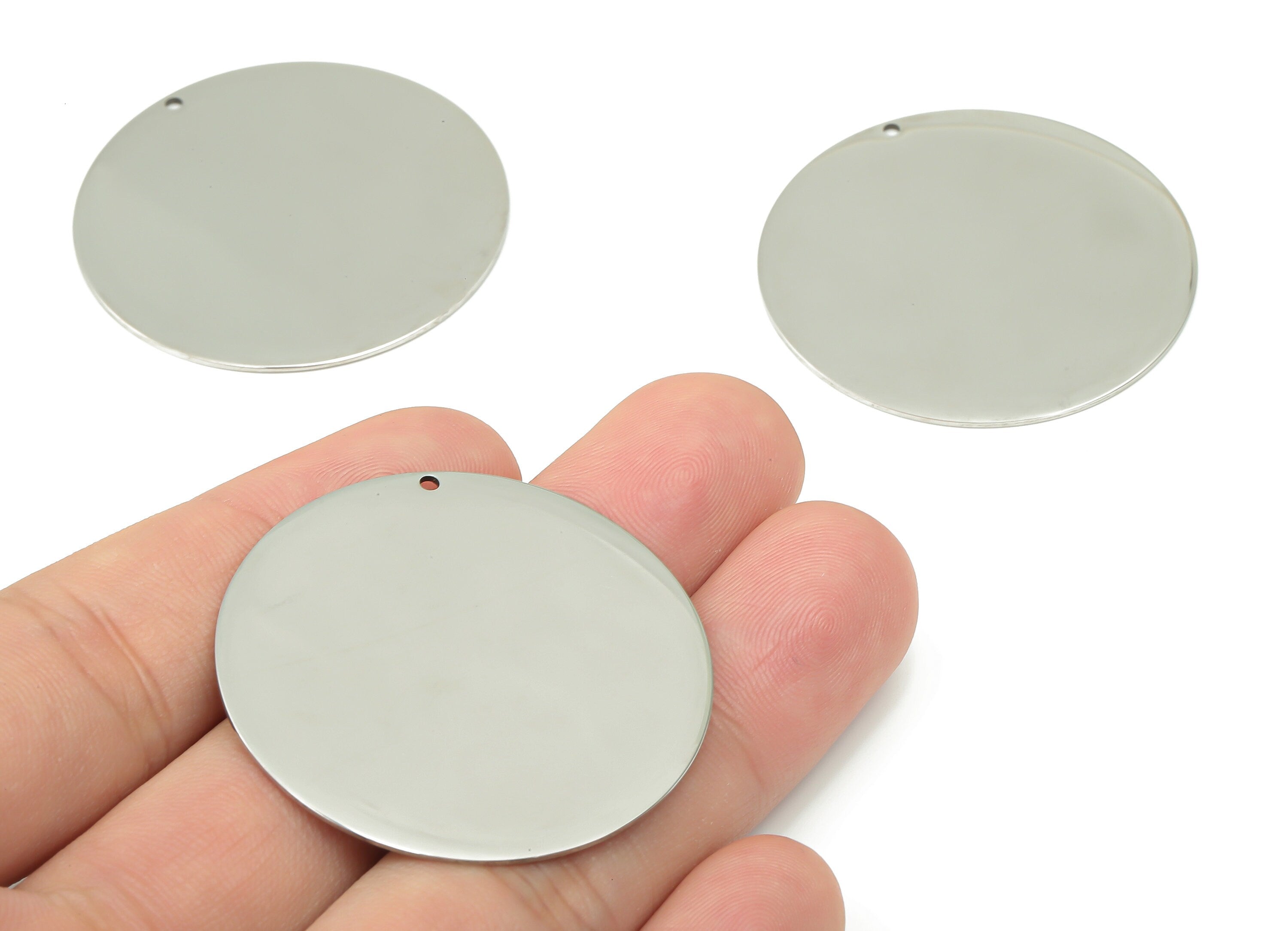 Stamping Blanks - 316 Stainless Steel Round Charms - Stainless Steel 316 Circle Pendant - Jewelry Supplies - 39.48x39.48x0.88mm - SS1379-40 - DOMEDBAZAAR