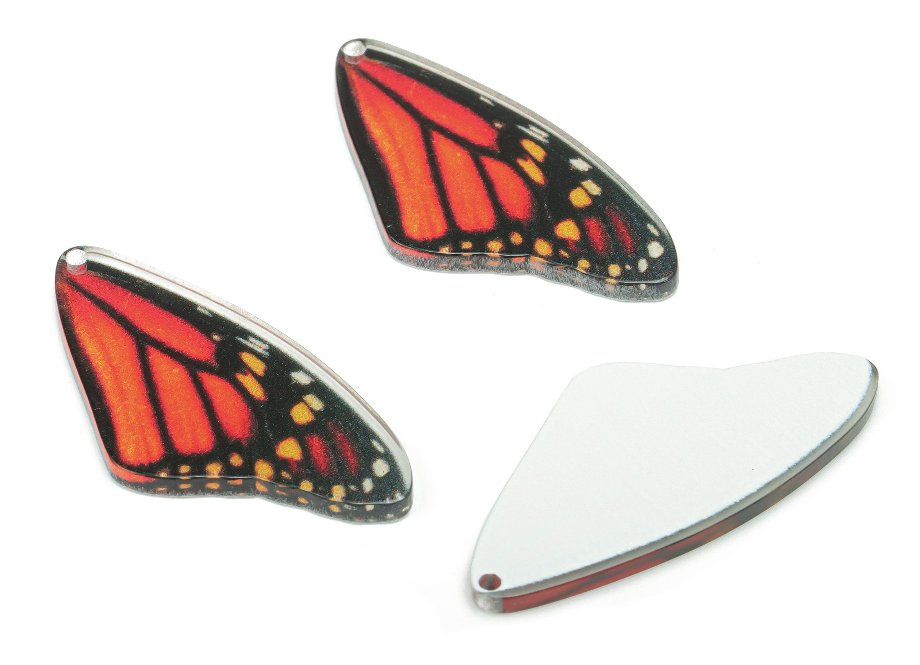 Acrylic Butterfly Wings Earring Charms - Acrylic Bubble Wing Pendant - Printing Textured - Jewelry Supplies - 39.55x19.48x2.21mm - AC2474A - DOMEDBAZAAR