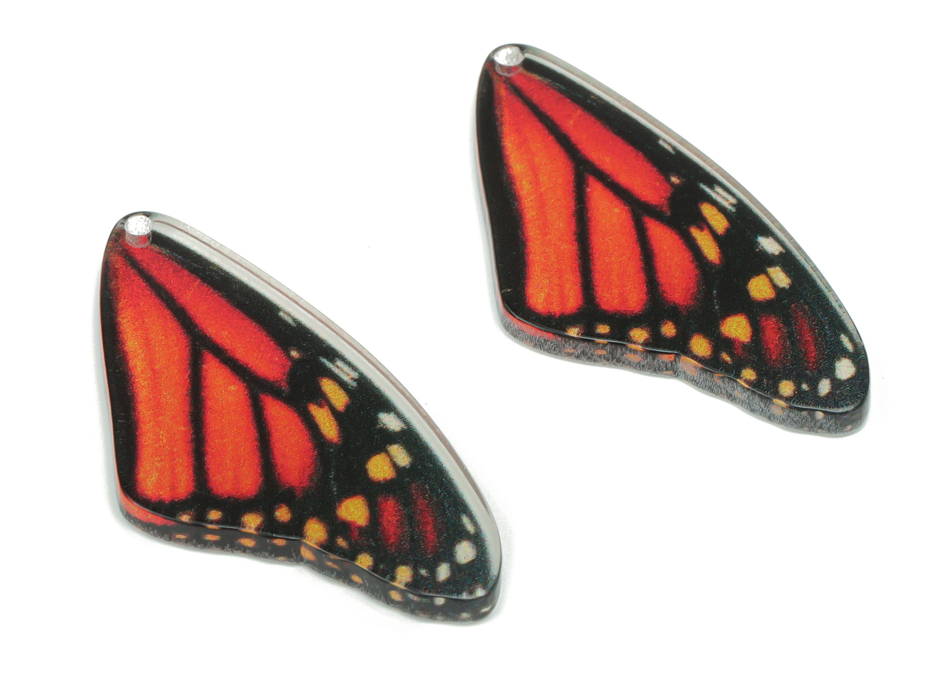 Acrylic Butterfly Wings Earring Charms - Acrylic Bubble Wing Pendant - Printing Textured - Jewelry Supplies - 39.55x19.48x2.21mm - AC2474A - DOMEDBAZAAR