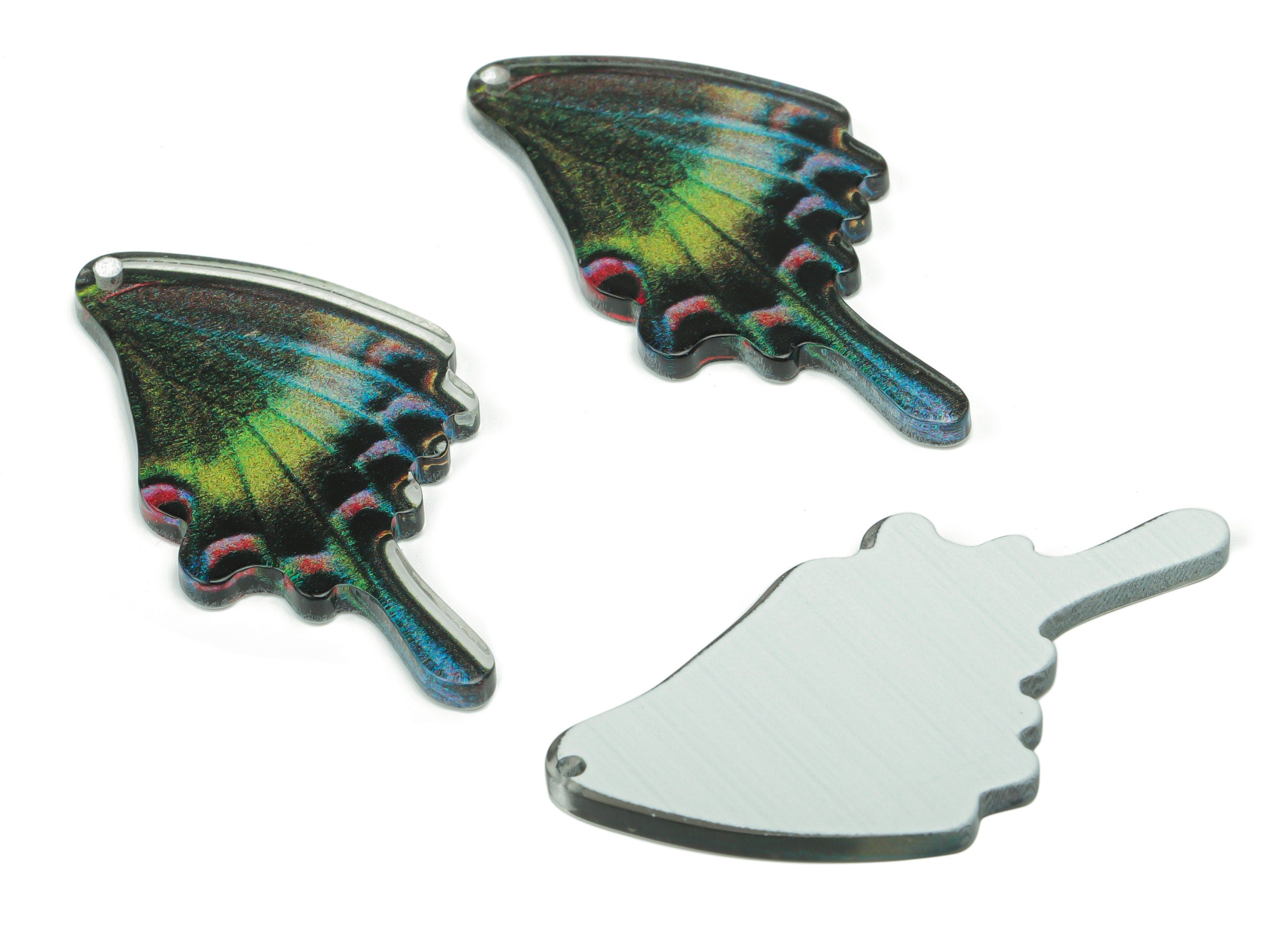 Acrylic Butterfly Wing Earring Charms - Acrylic Umbrella Pendant - Printing Textured - Jewelry Making Supplies - 45.61x25.75x2.3mm - AC2473C - DOMEDBAZAAR