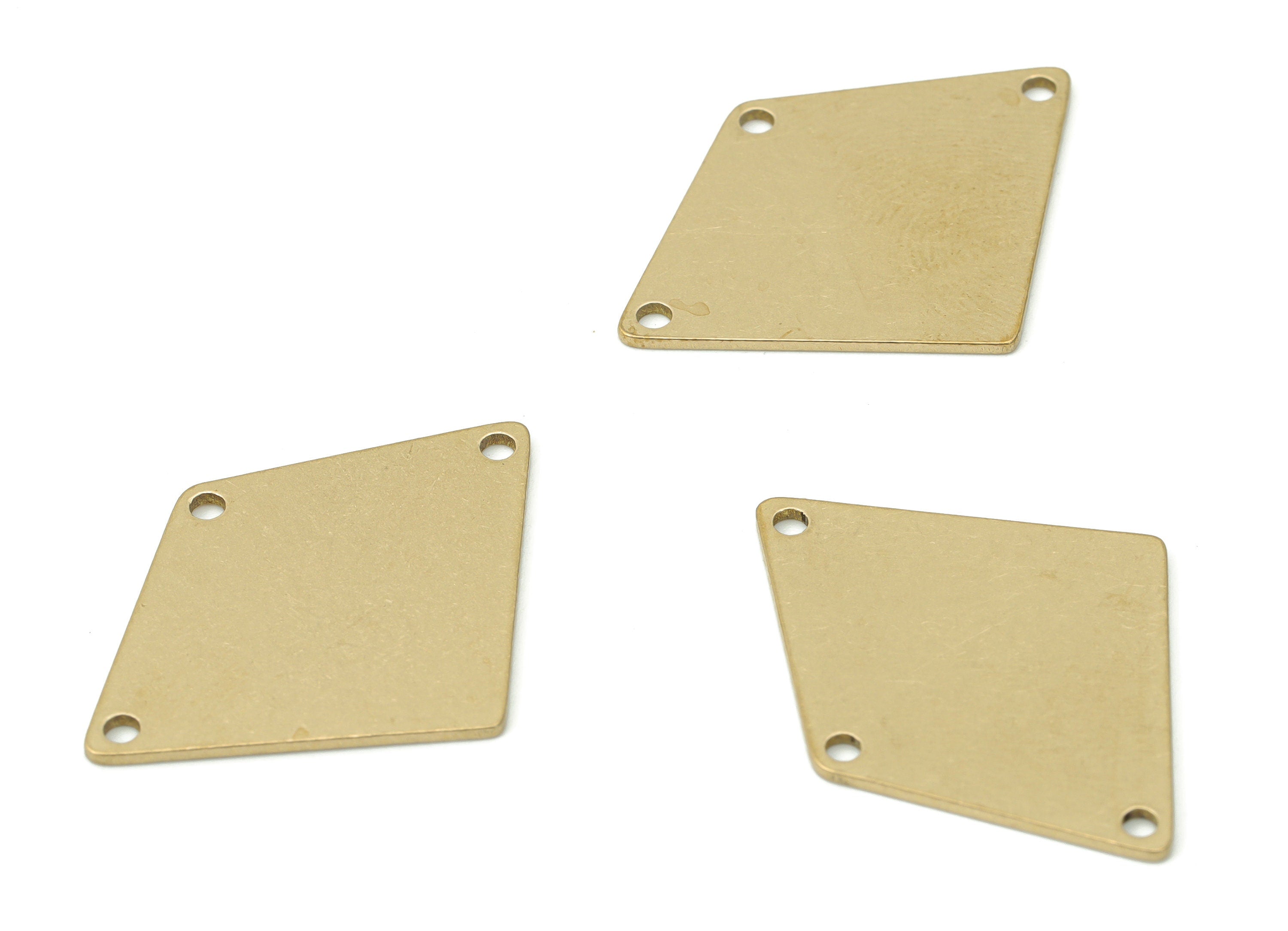 Personalized stamping blank - Brass Diamond Earring Connectors - Raw Brass Rhombic Charms - Jewelry Supplies - 27.78x20.69x0.73mm - PP5215 - DOMEDBAZAAR