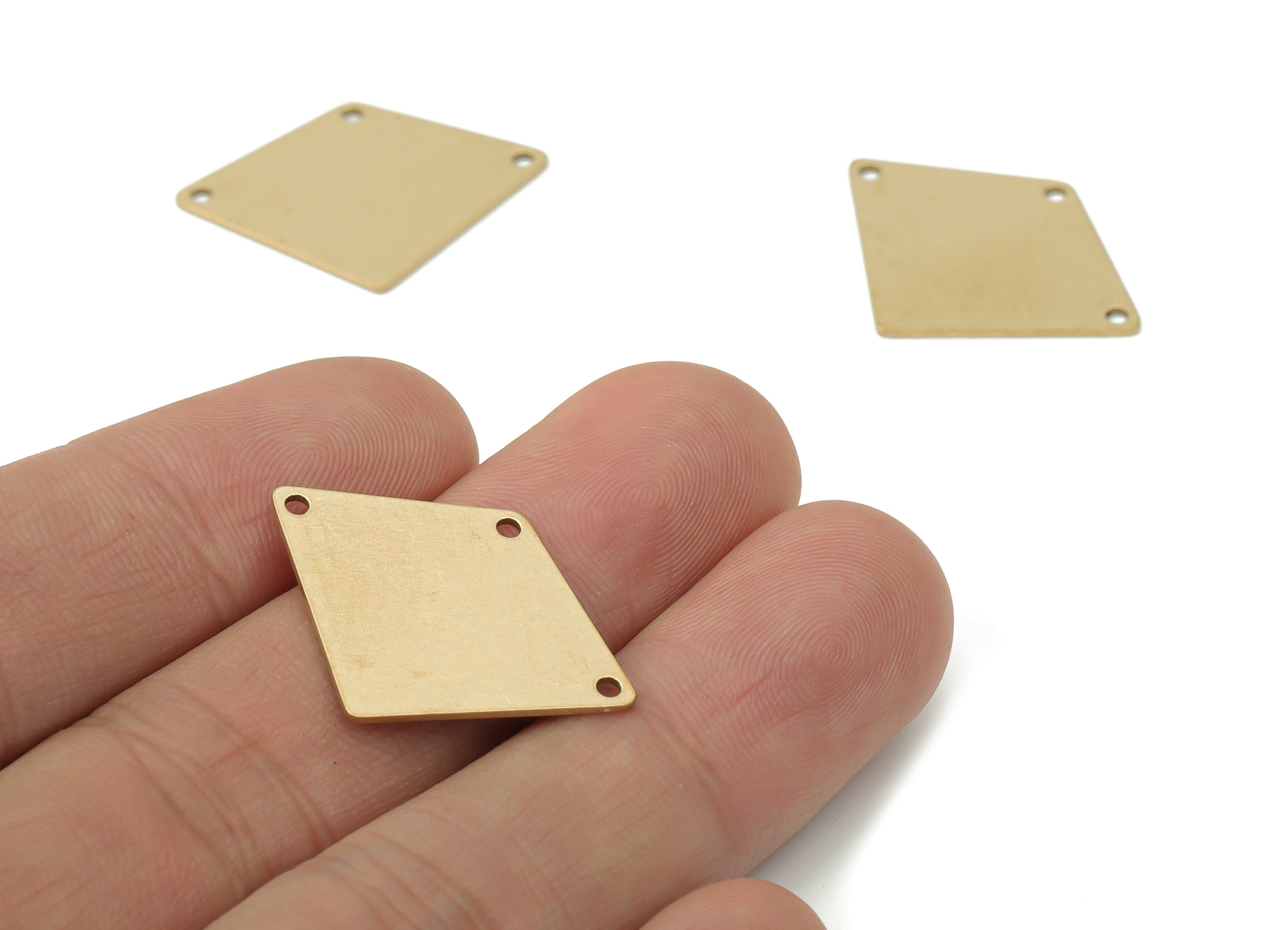 Personalized stamping blank - Brass Diamond Earring Connectors - Raw Brass Rhombic Charms - Jewelry Supplies - 27.78x20.69x0.73mm - PP5215 - DOMEDBAZAAR