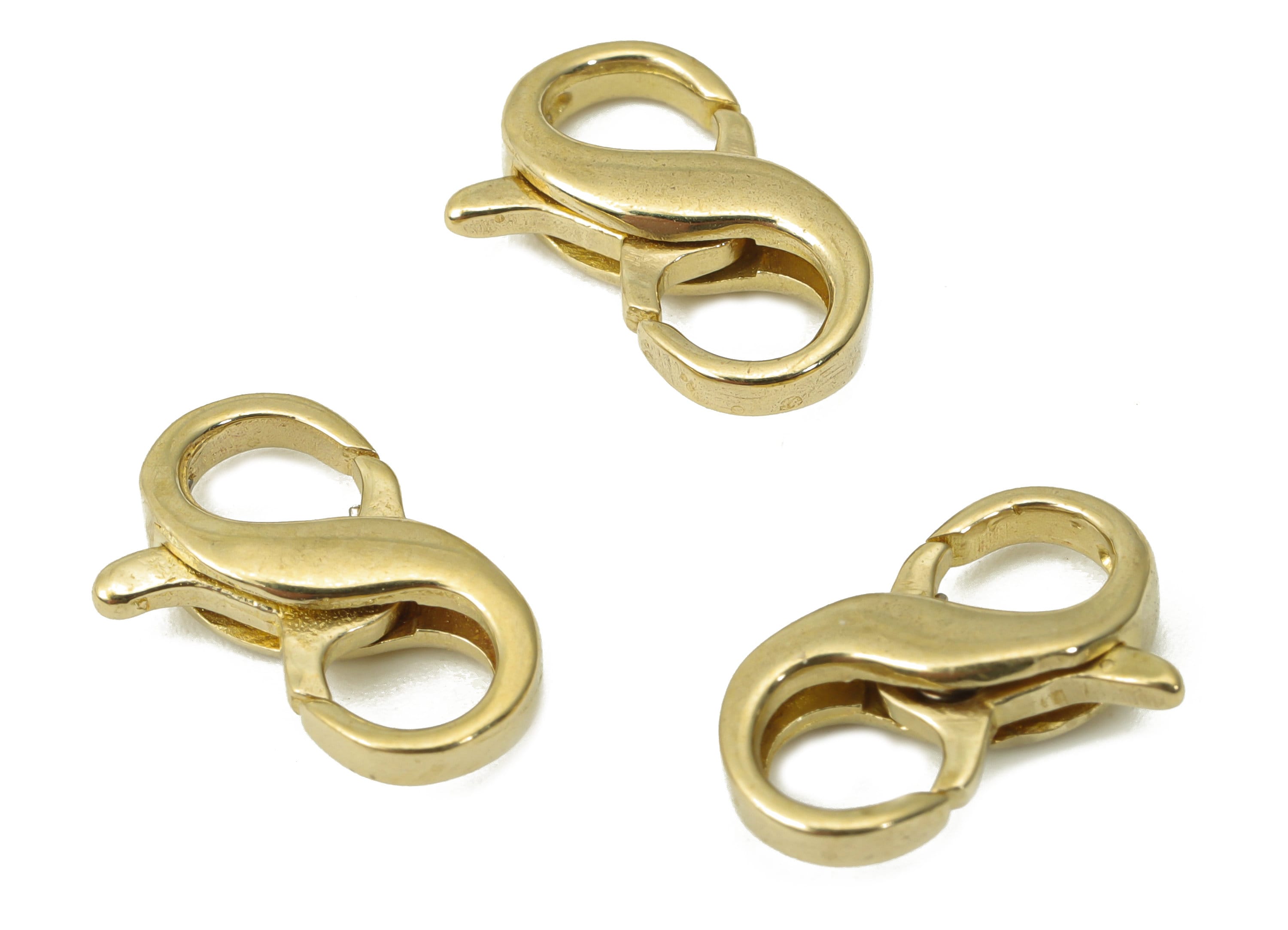 Brass Double Lobster Clasps – Raw Brass Lobster Claw Clasp – Infinity Lobster Clasp – Trigger Clasp – Jewelry Making - 12.9x8.5x3.2mm-PP5235 - DOMEDBAZAAR