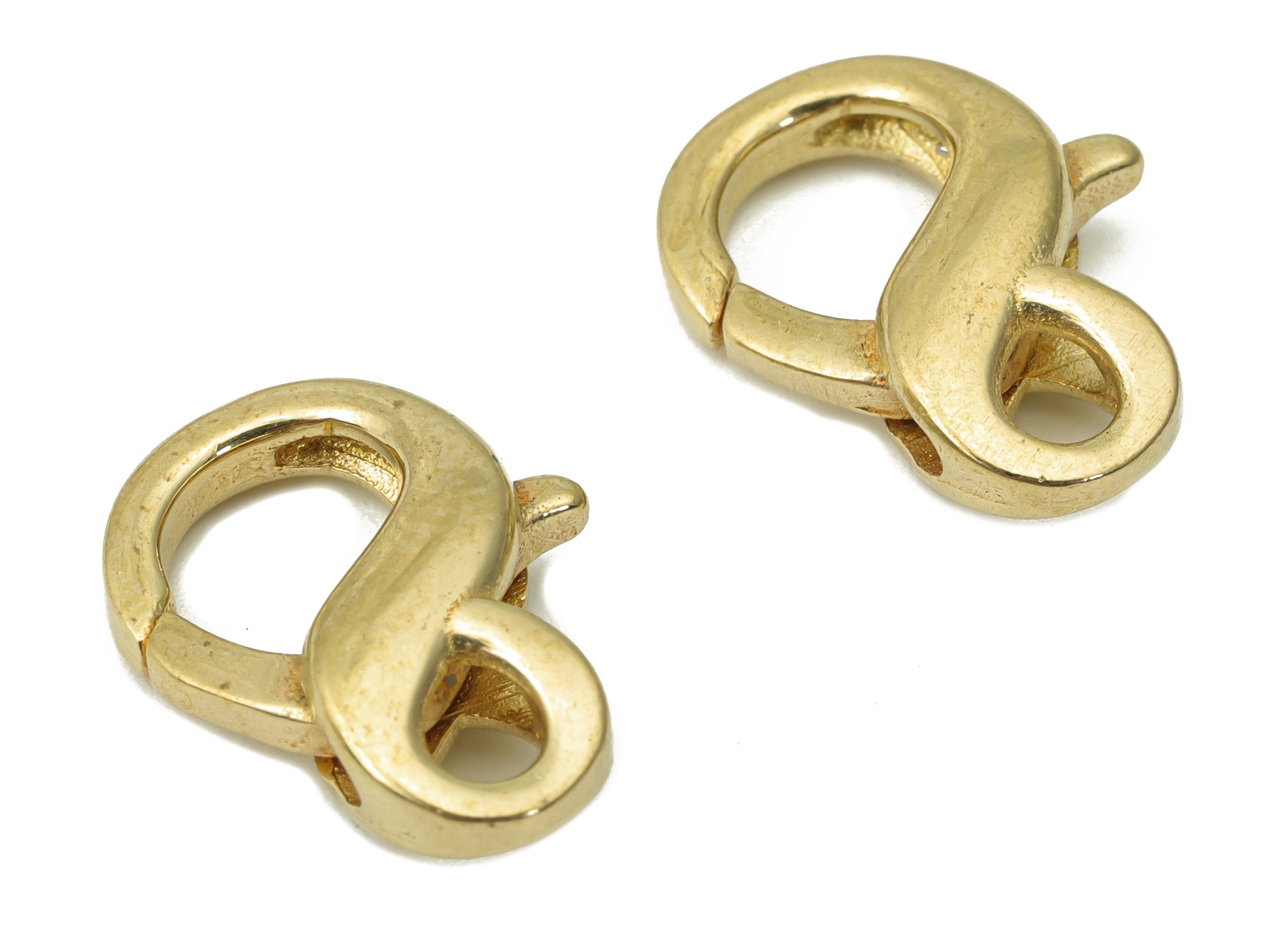 Brass Double Lobster Clasps – Raw Brass Lobster Claw Clasp – Infinity Lobster Clasp – Trigger Clasp – Jewelry Making - 14.65x10x4mm - PP5227 - DOMEDBAZAAR