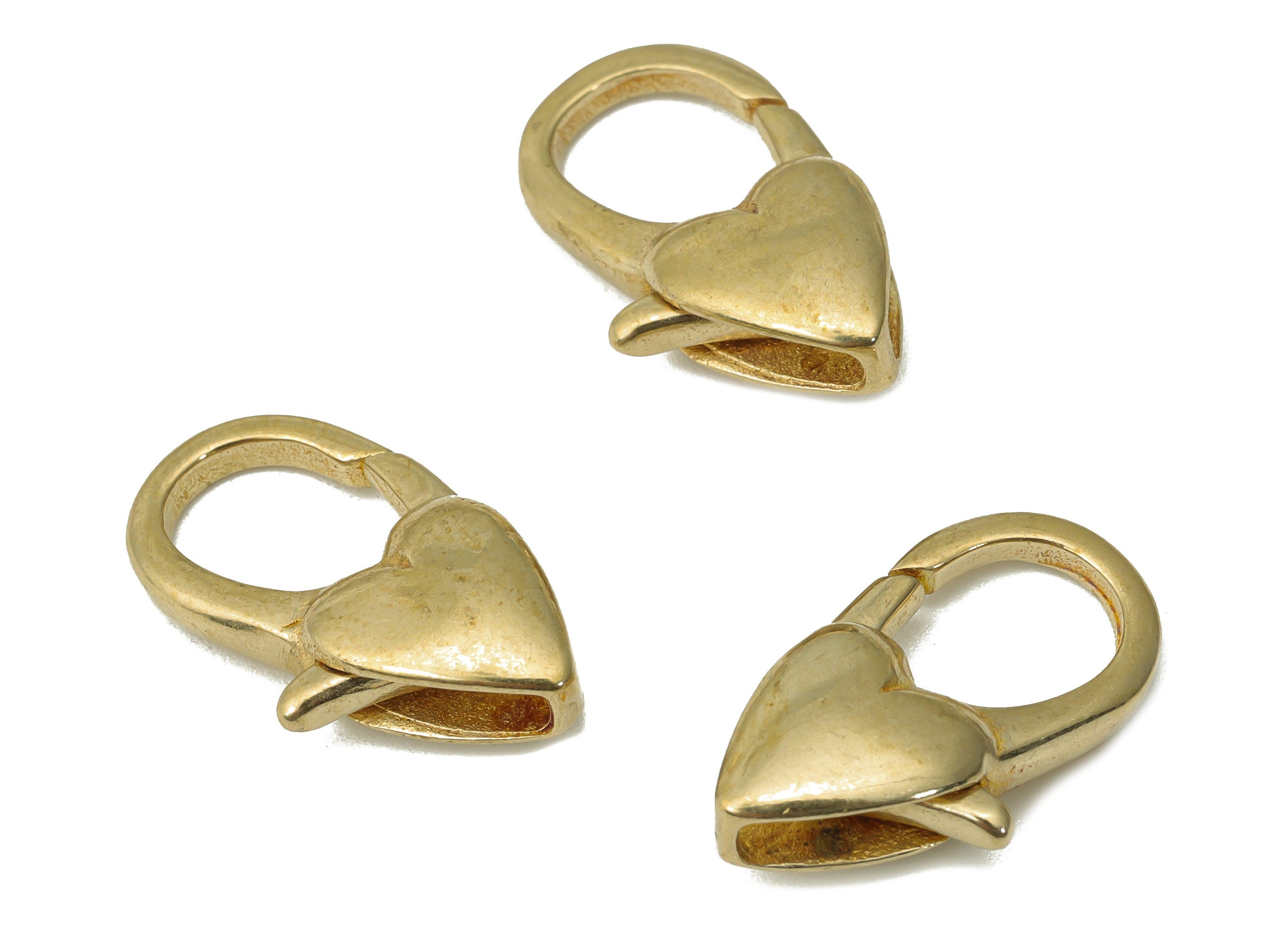 Raw Brass Heart Lobster Claw - Brass Trigger Clasps – Jewelry Clasps - Brass Parrot Clasps - Jewelry Supplies - 17.85x9.98x4.79mm - PP5250 - DOMEDBAZAAR