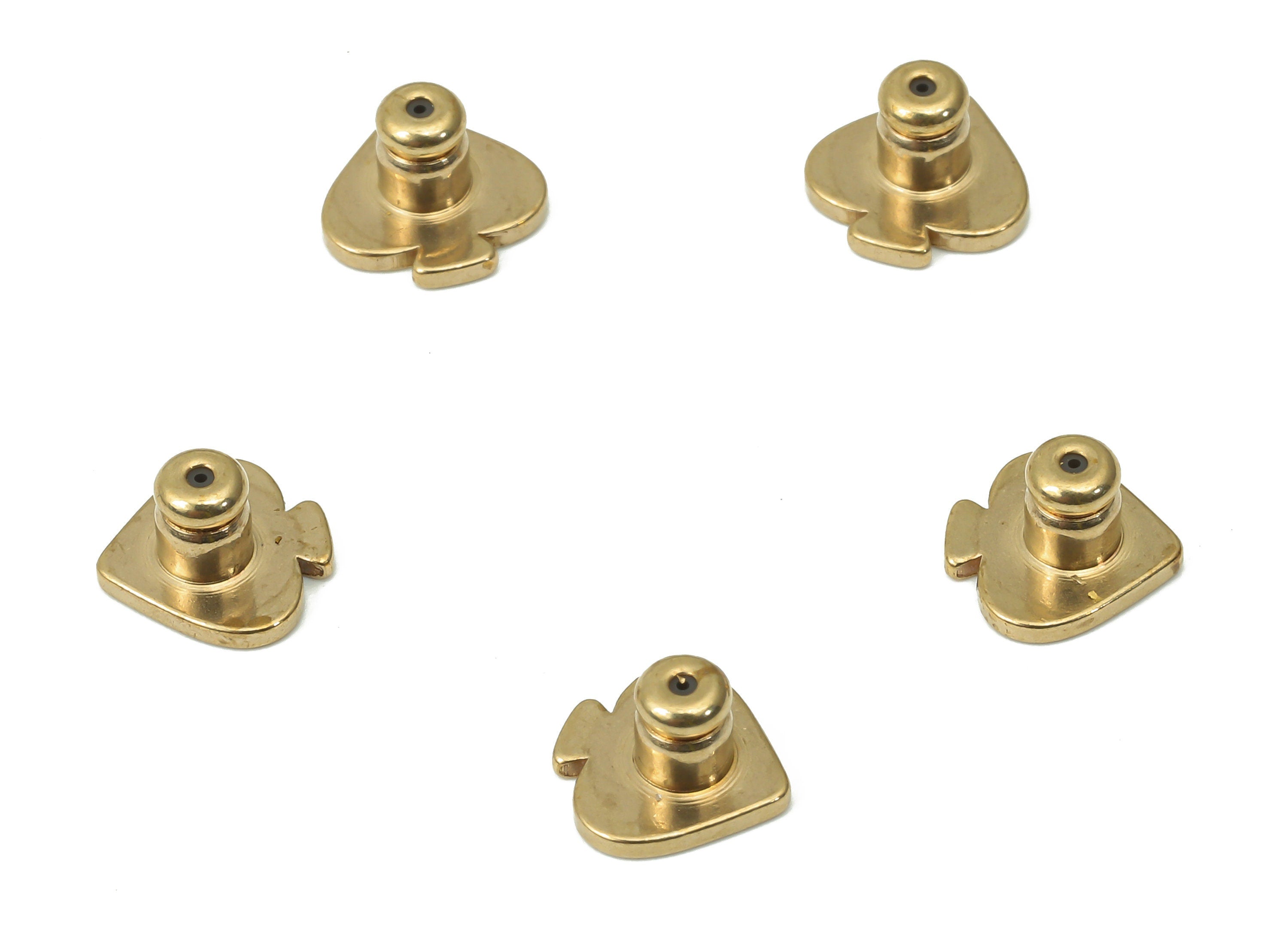 Brass Heart Earring Backs - Raw Brass Heart Rubber Stopper - Ear Nuts - Ear Wire Backs - Jewelry Making Supplies - 8.67x8.7x1.1mm - PP7352 - DOMEDBAZAAR