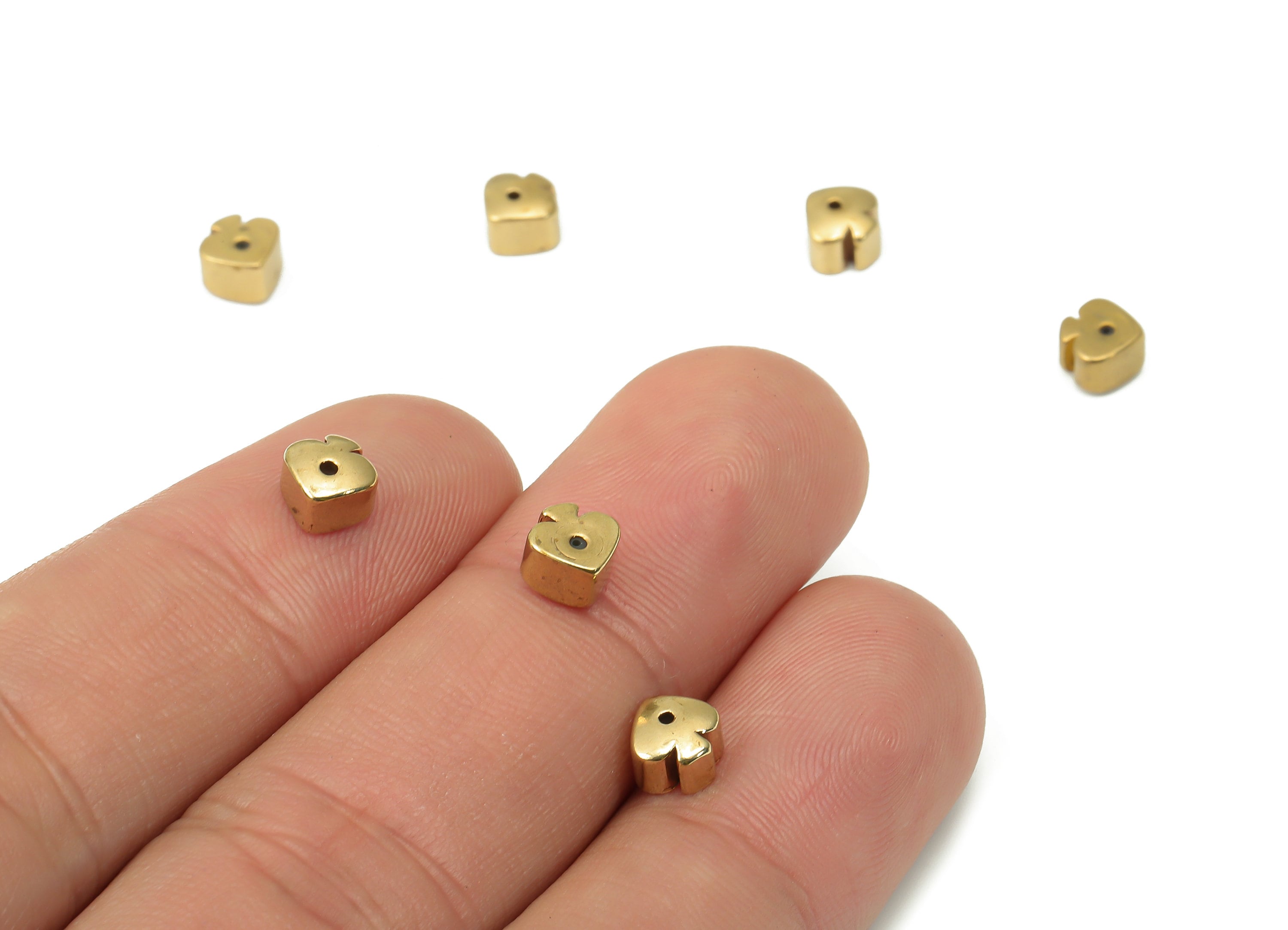 Brass Heart Earring Backs - Raw Brass Heart Rubber Stopper - Ear Nuts - Ear Wire Backs - Jewelry Making Supplies - 5.95x5.7x3.8mm - PP7353 - DOMEDBAZAAR