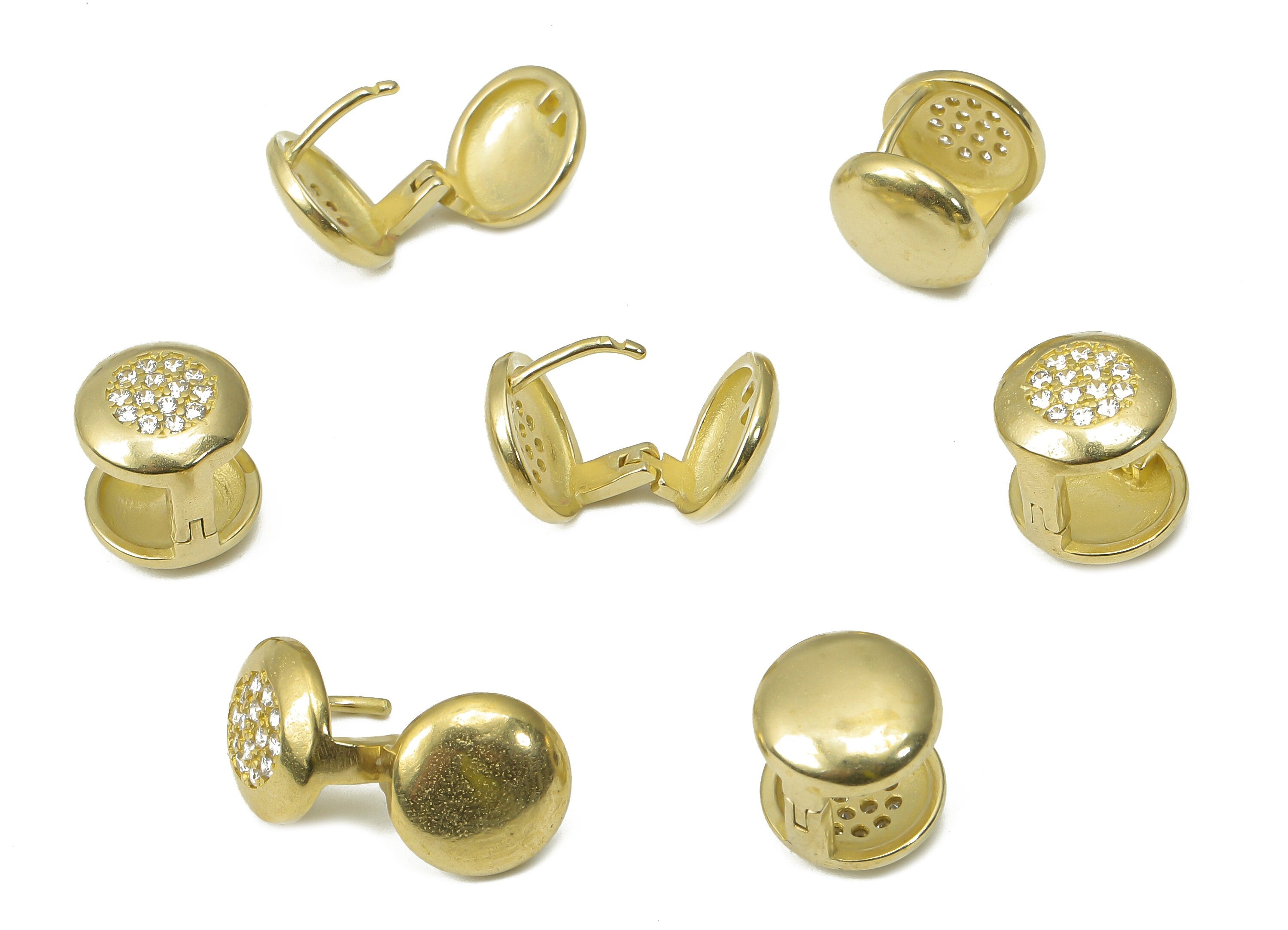 Brass Zircon Hoop Earring Huggie – Zircon Huggies Hoop Earrings – Dainty Earring - Brass Earring Jewelry Supply - 11.45x10.13x1.4mm - PP7362 - DOMEDBAZAAR