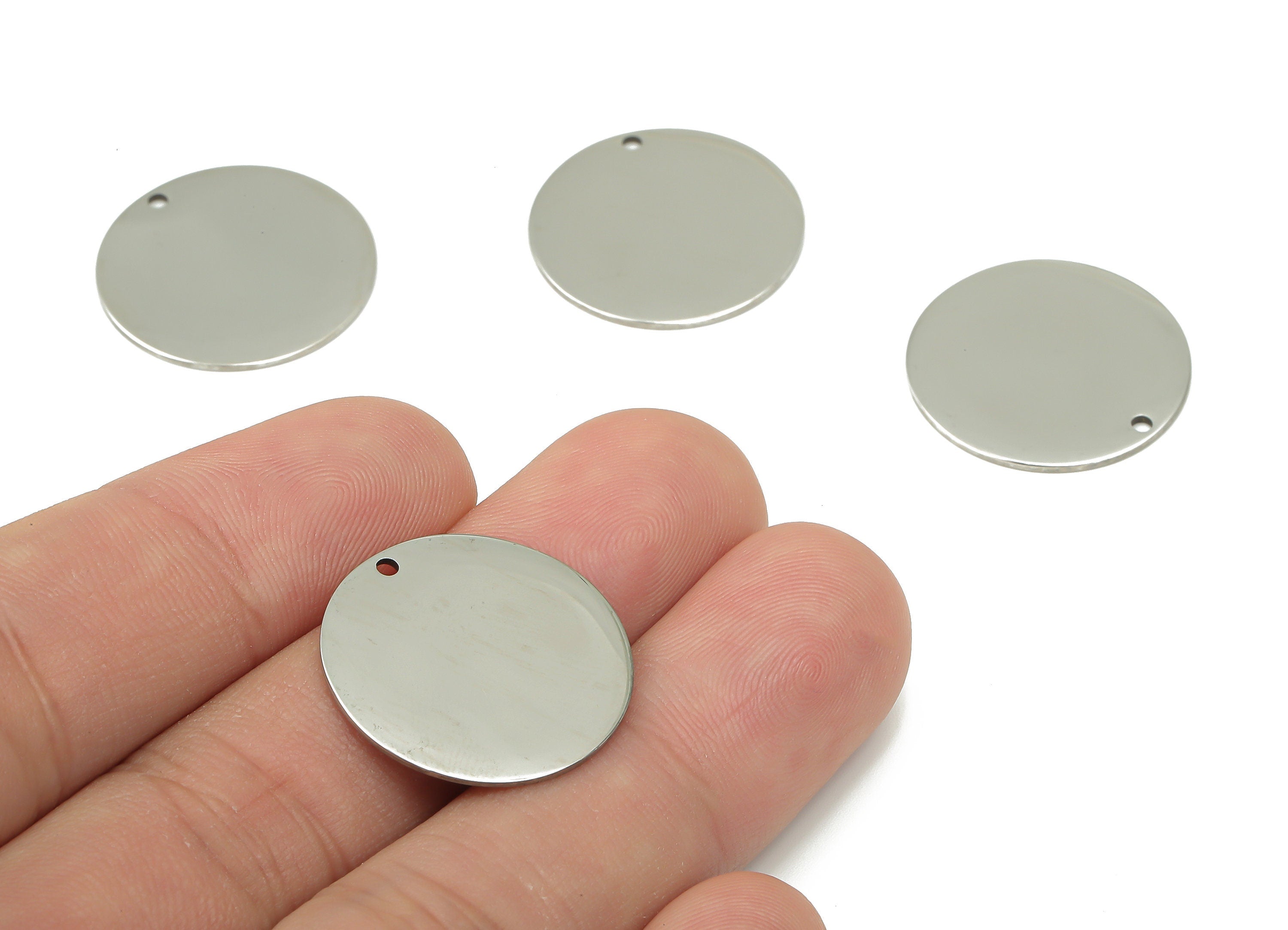 Stamping Blanks - 316 Stainless Steel Round Charms - Stainless Steel 316 Circle Pendant - Jewelry Supplies - 21.56x21.56x0.86mm - SS1379-22 - DOMEDBAZAAR