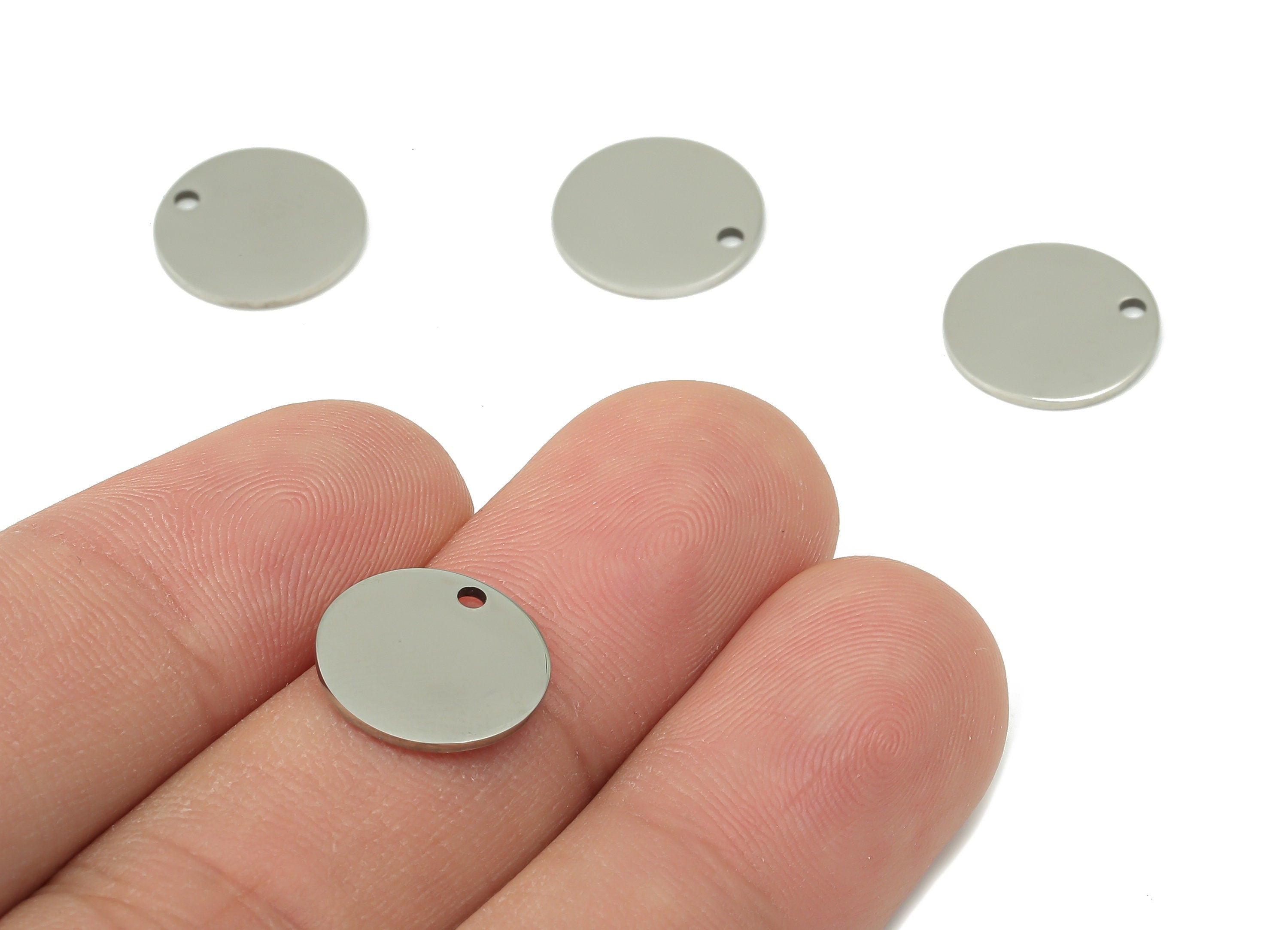Stamping Blanks - 316 Stainless Steel Round Charms - Stainless Steel 316 Circle Pendant - Jewelry Supplies - 12.8x12.8x0.84mm - SS1379-13 - DOMEDBAZAAR