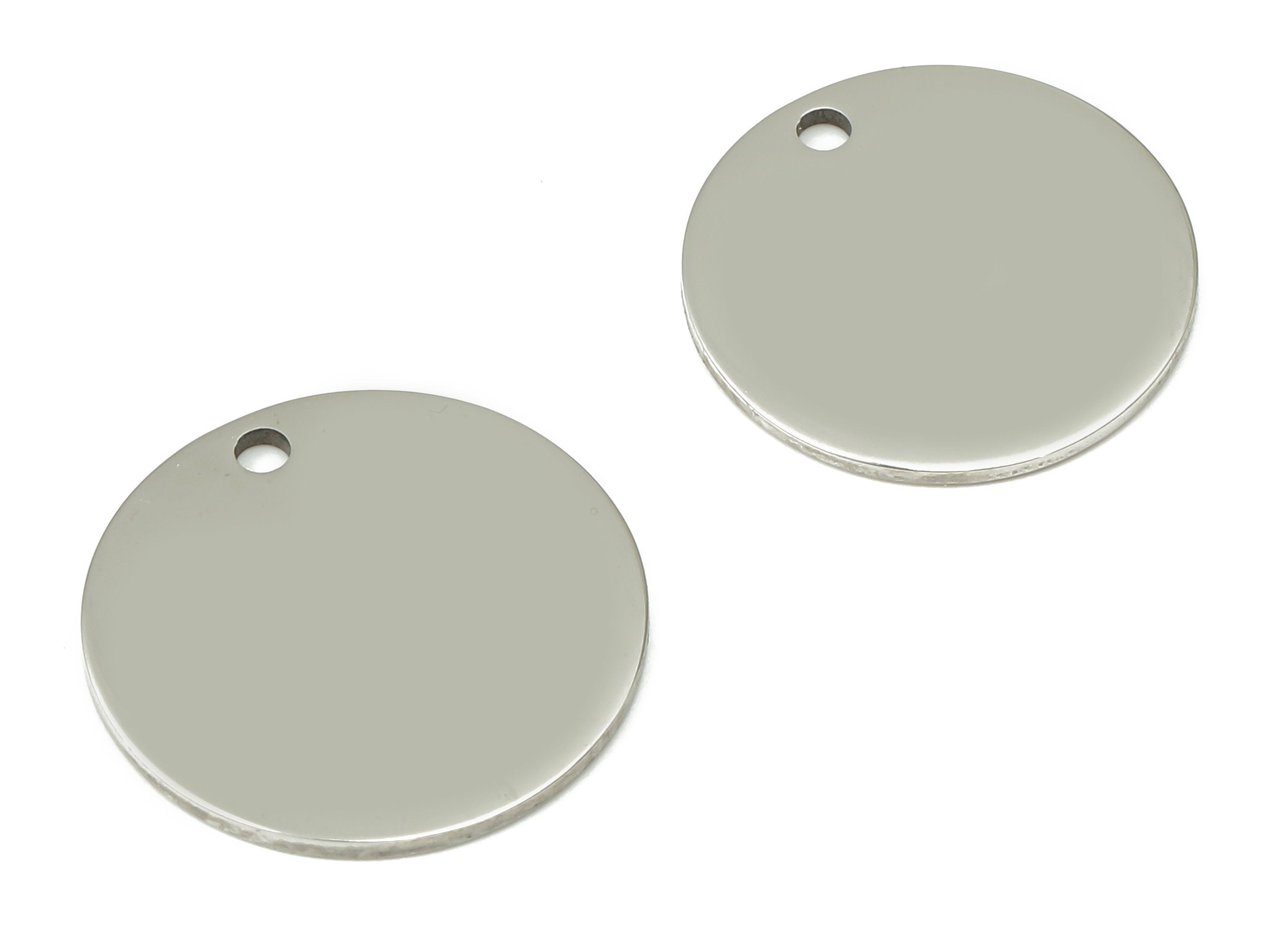 Stamping Blanks - 316 Stainless Steel Round Charms - Stainless Steel 316 Circle Pendant - Jewelry Supplies - 14.86x14.86x0.84mm - SS1379-15 - DOMEDBAZAAR
