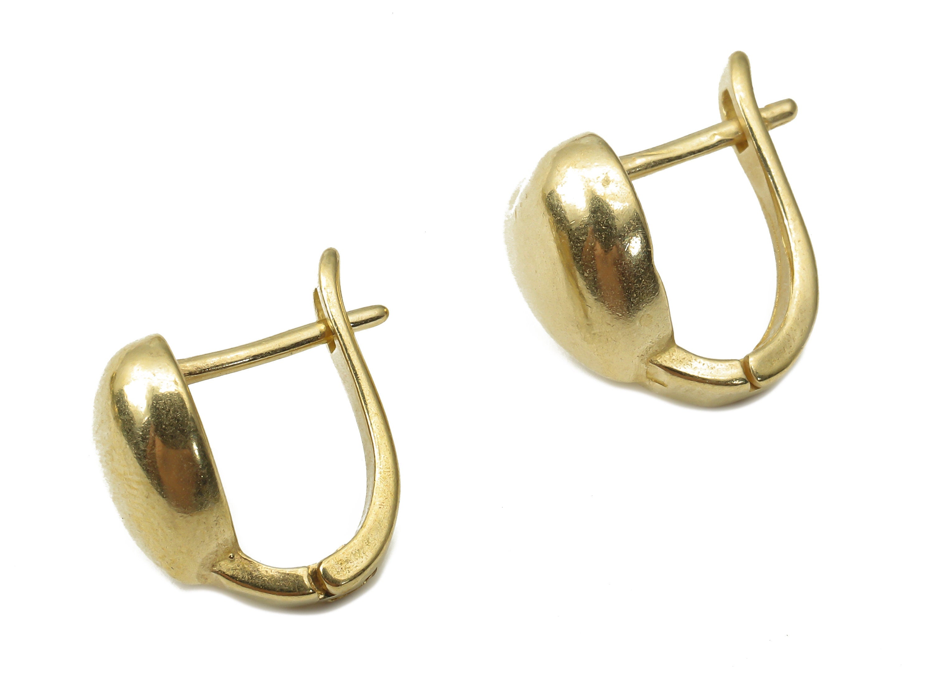 Raw Brass Heart Stud Earrings - Brass Heart Huggie Hoop Earrings - Dainty Hoop Earrings - Jewelry Making Supplies-15.97x15.06x1.22mm- PP7478 - DOMEDBAZAAR