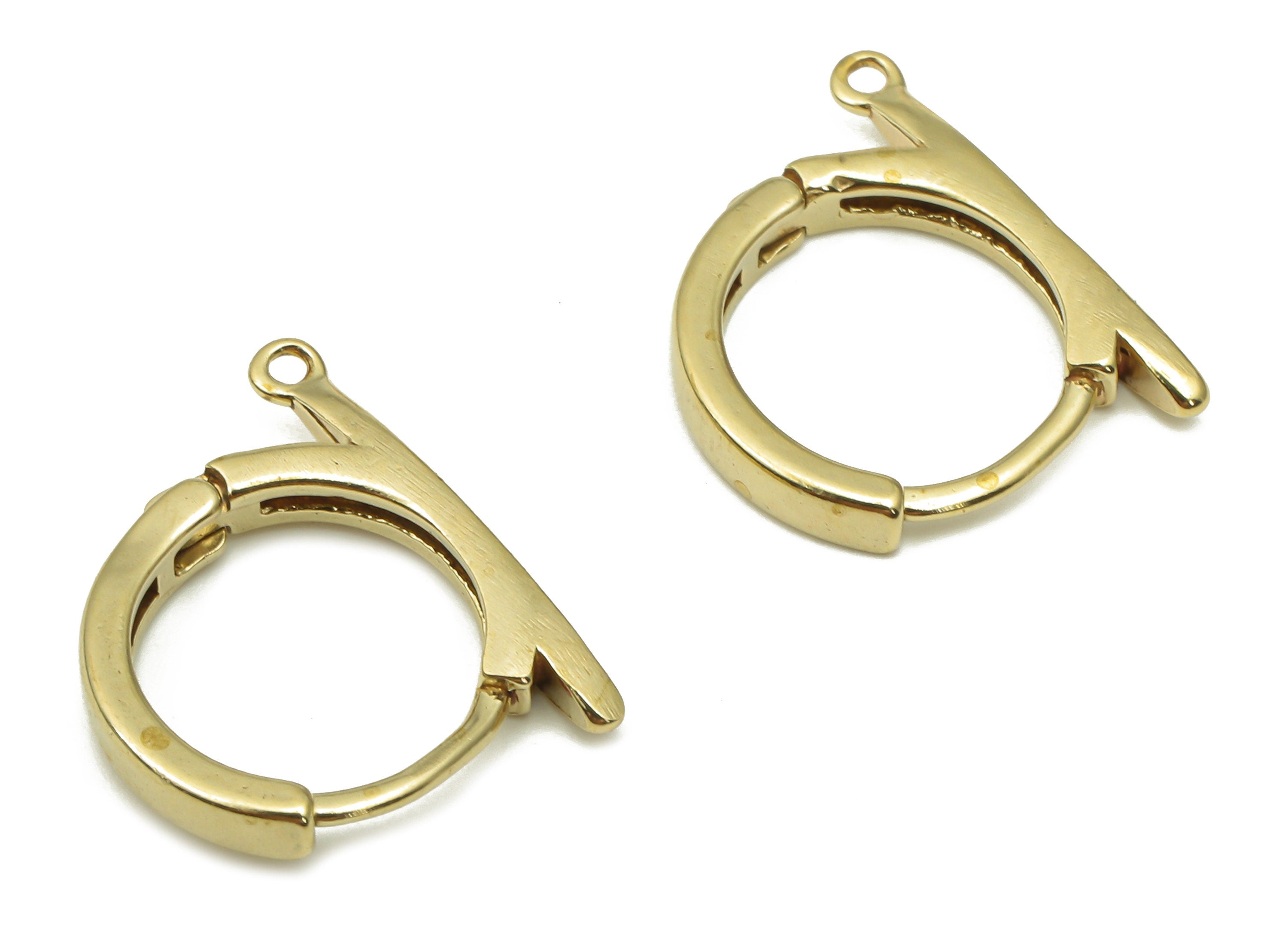 Brass Round Hoop Earring - Raw Brass Huggie Hoop Earrings - Brass Minimalist Earrings - Jewelry Making - 16.82x13.43x2.28mm - PP7497 - DOMEDBAZAAR