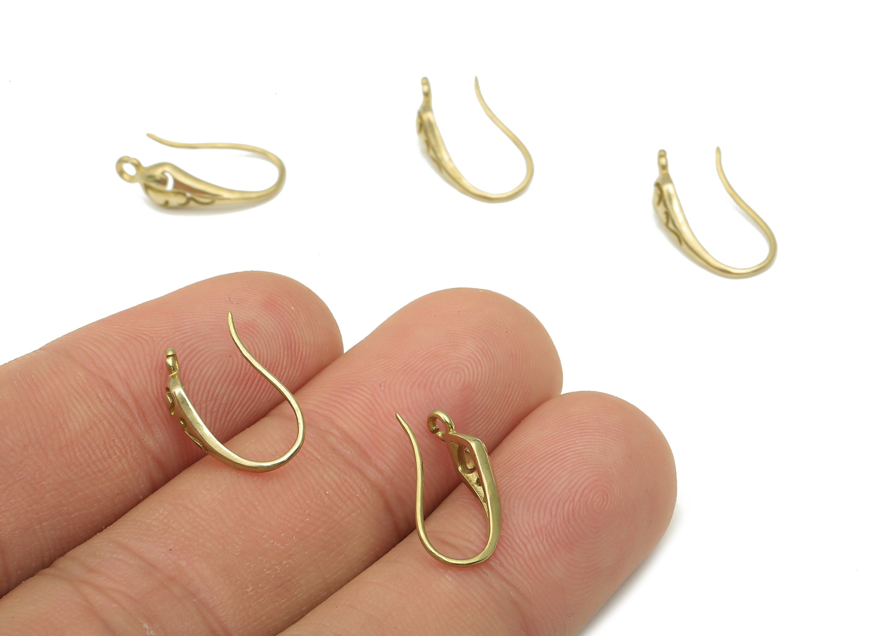 Raw Brass Ear Wires - Brass Earrings Ear Hooks - Ear Wire - Jewelry Making Supplies - Brass Laser Cut Earrings - 16.35x6.8x11.67mm - PP7508 - DOMEDBAZAAR