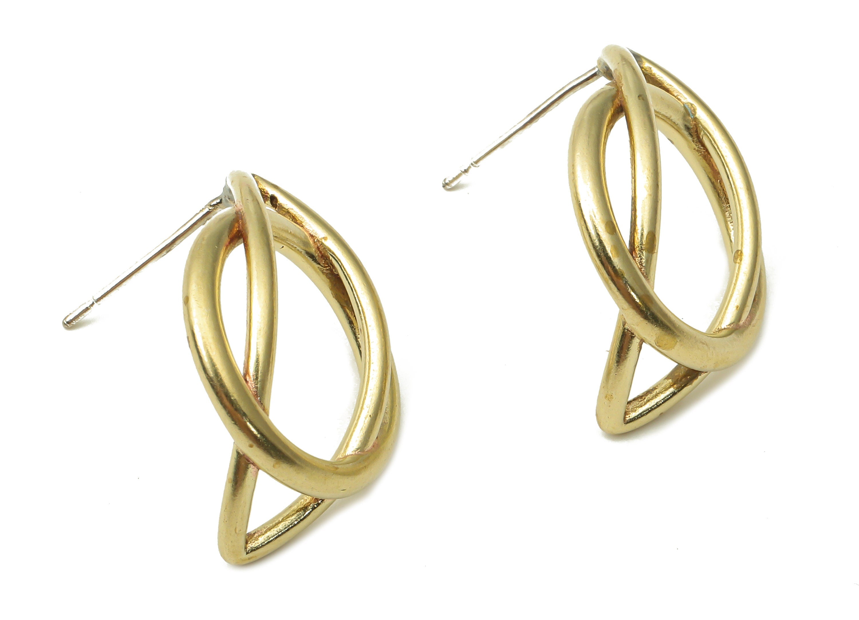 Brass Crescent Earring Post - Raw Brass Half Moon Stud - Brass 925 Silver Needle Stud - Jewelry Making Supplies -22.18x16.7x1.9mm- PP7571 - DOMEDBAZAAR