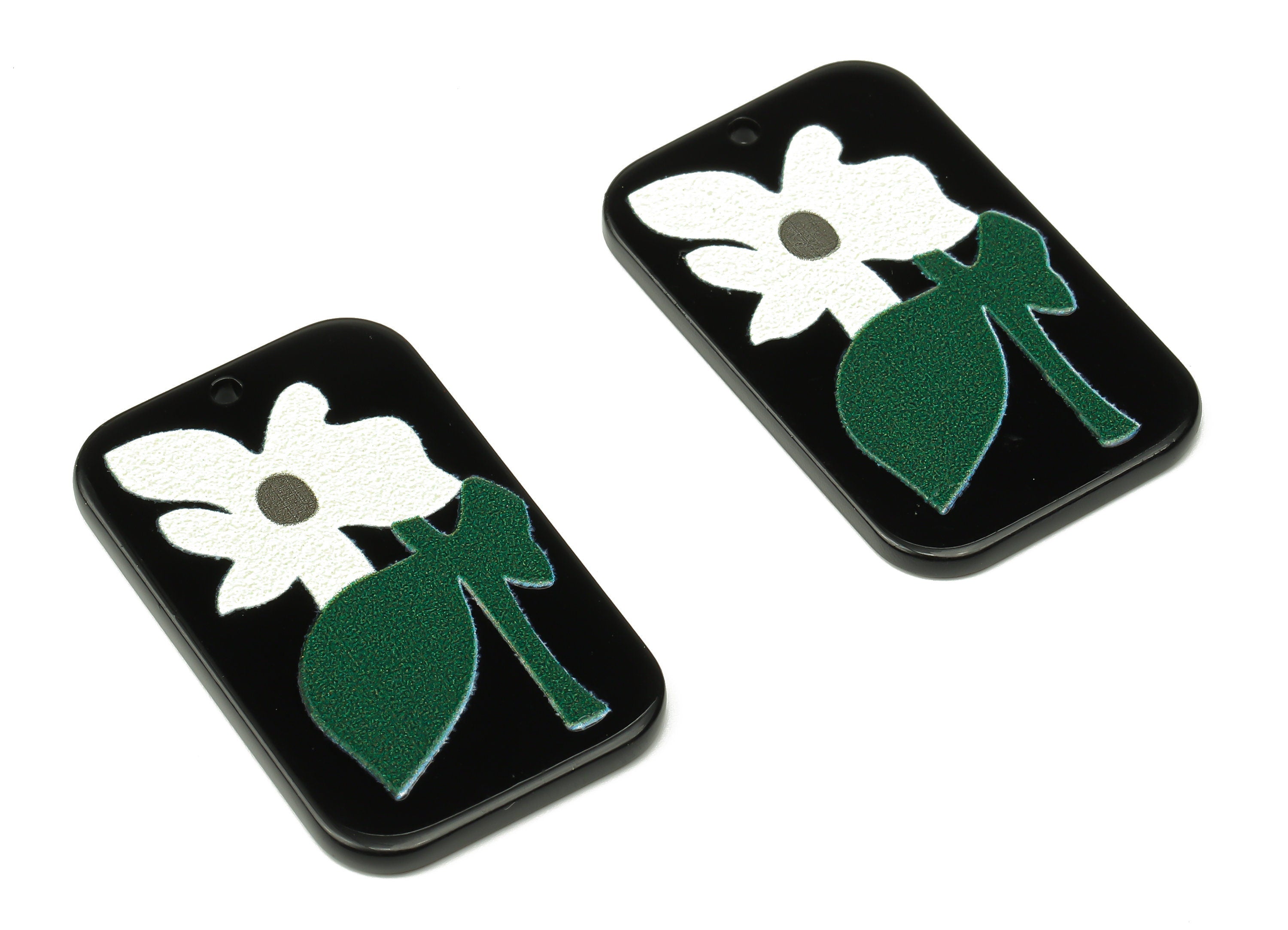 Acrylic Rectangle Flower Charms - Daisy Earring Charm Pendant - Jewelry Making Supplies 37.66×22.8×2.18mm - AC2495 - DOMEDBAZAAR