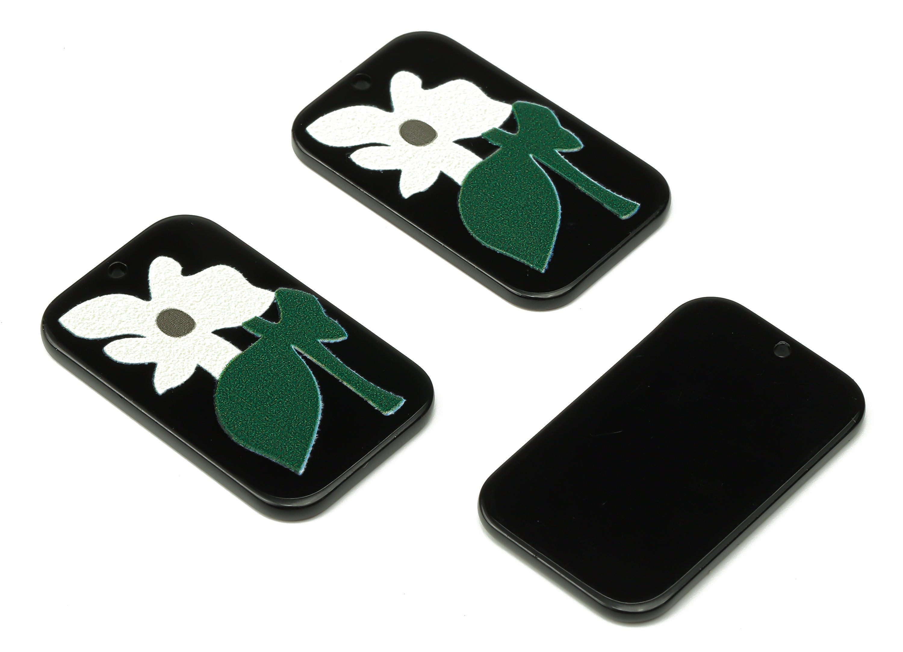 Acrylic Rectangle Flower Charms - Daisy Earring Charm Pendant - Jewelry Making Supplies 37.66×22.8×2.18mm - AC2495 - DOMEDBAZAAR