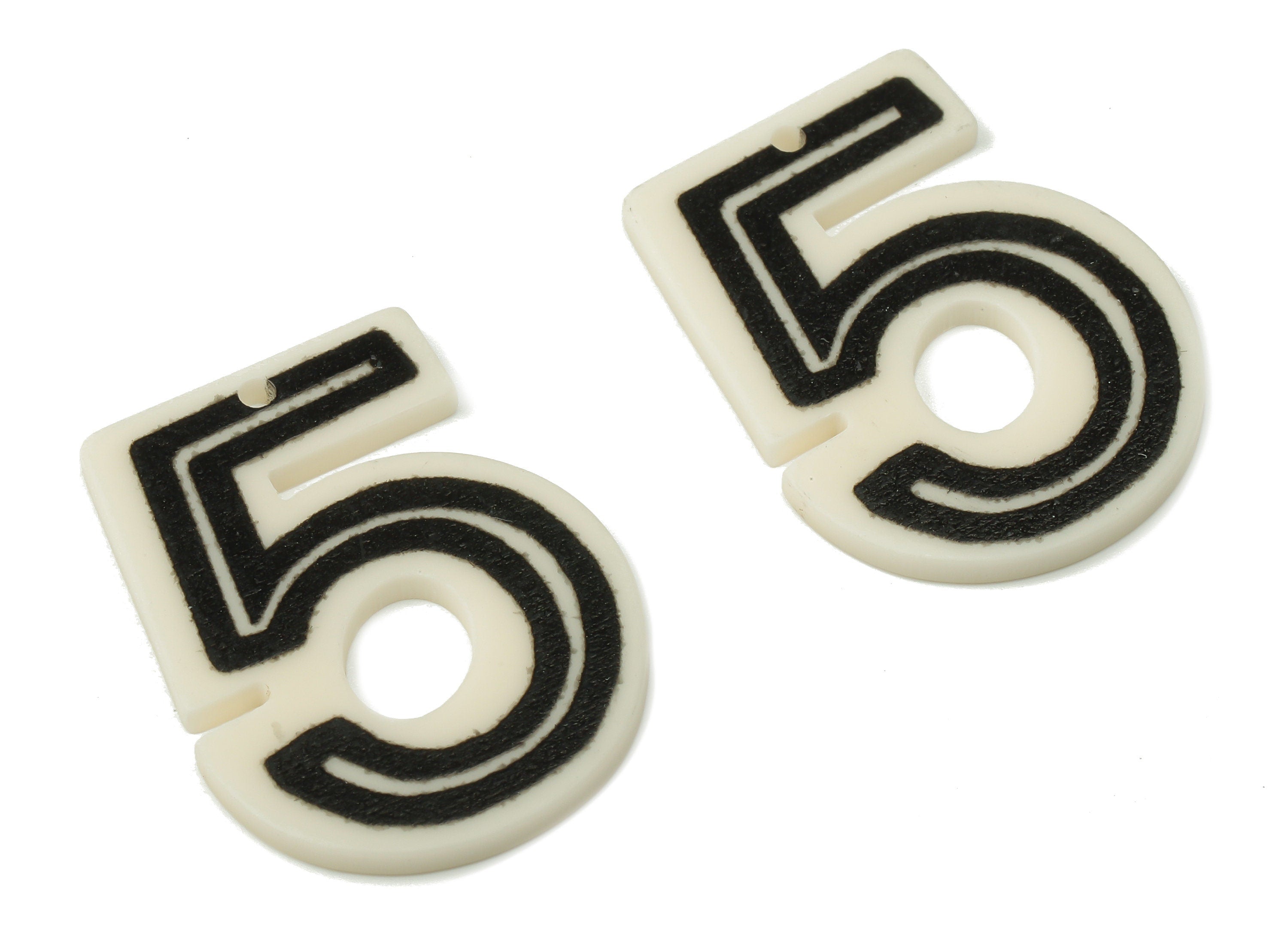Acrylic Figure 5 Earring Charms - Number 5 Pendants Charm - Black and White Charms - Earring Findings - 31.77×24.24×2.33mm - AC2512 - DOMEDBAZAAR