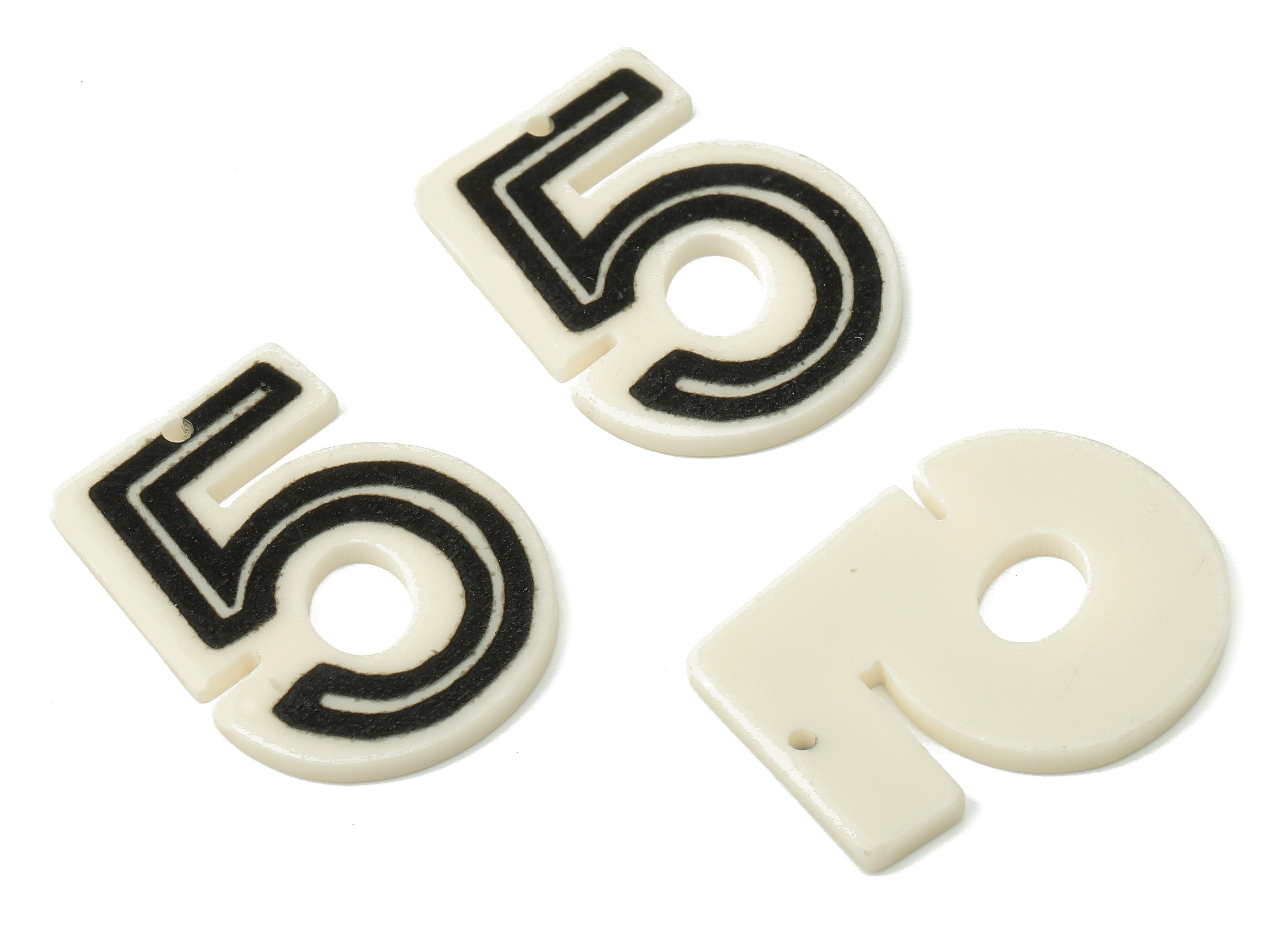 Acrylic Figure 5 Earring Charms - Number 5 Pendants Charm - Black and White Charms - Earring Findings - 31.77×24.24×2.33mm - AC2512 - DOMEDBAZAAR