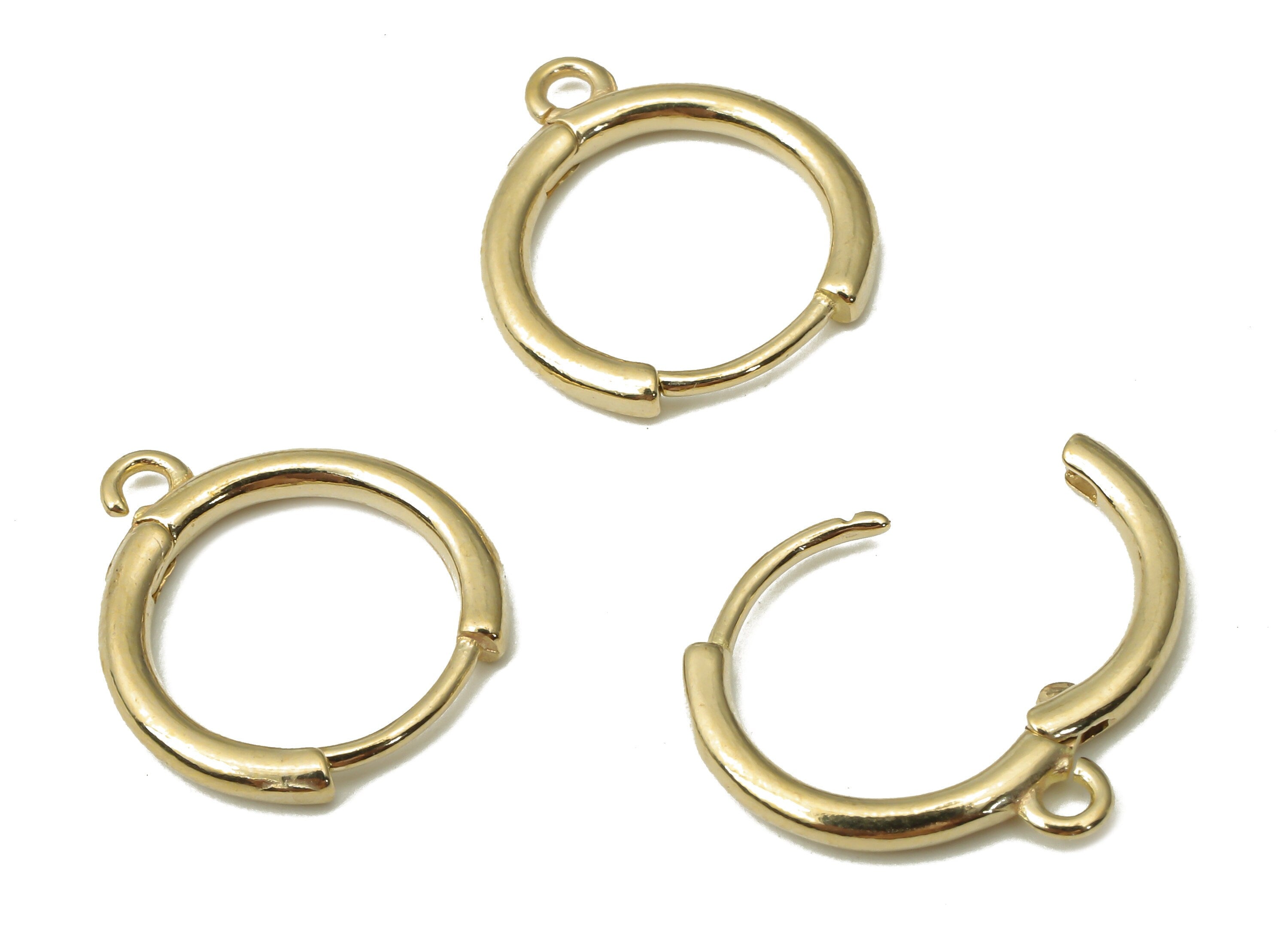 Raw Brass Round Stud Earring - Brass Earring Hoop Huggie -Geometric Earring - Brass Findings - Jewelry Supplies -15.53x13.9x1.8mm- PP7475 - DOMEDBAZAAR