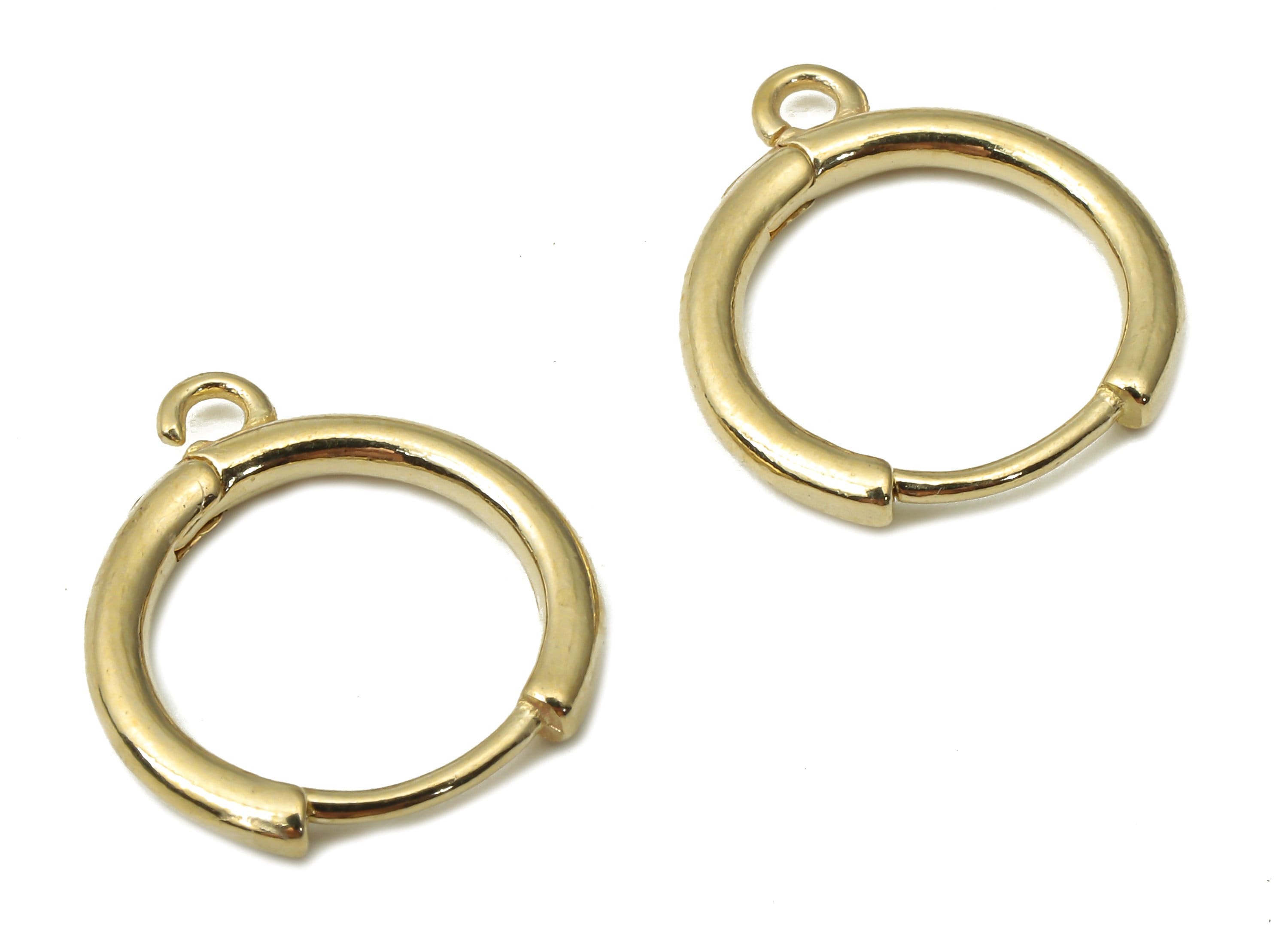 Raw Brass Round Stud Earring - Brass Earring Hoop Huggie -Geometric Earring - Brass Findings - Jewelry Supplies -15.53x13.9x1.8mm- PP7475 - DOMEDBAZAAR