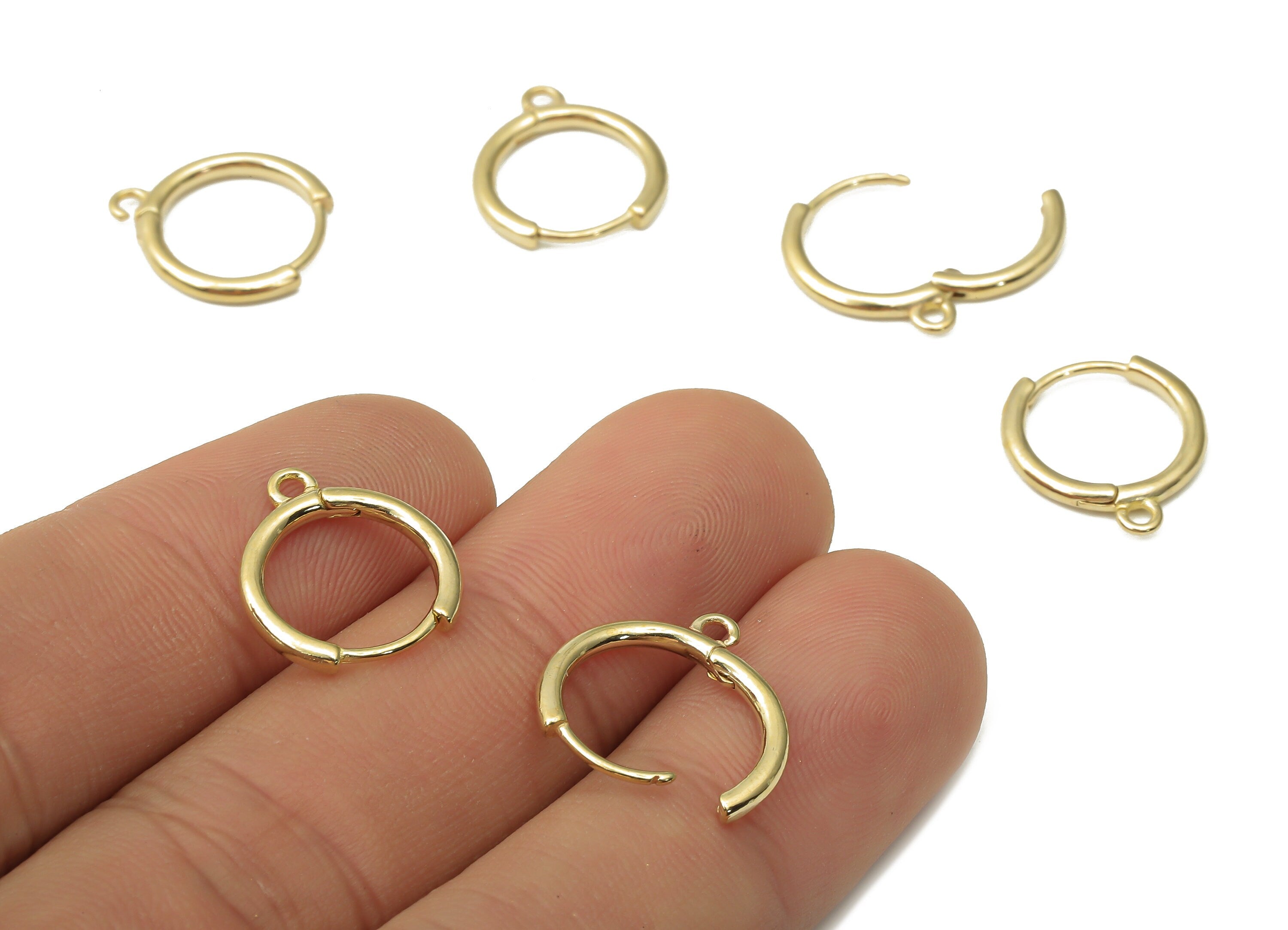 Raw Brass Round Stud Earring - Brass Earring Hoop Huggie -Geometric Earring - Brass Findings - Jewelry Supplies -15.53x13.9x1.8mm- PP7475 - DOMEDBAZAAR