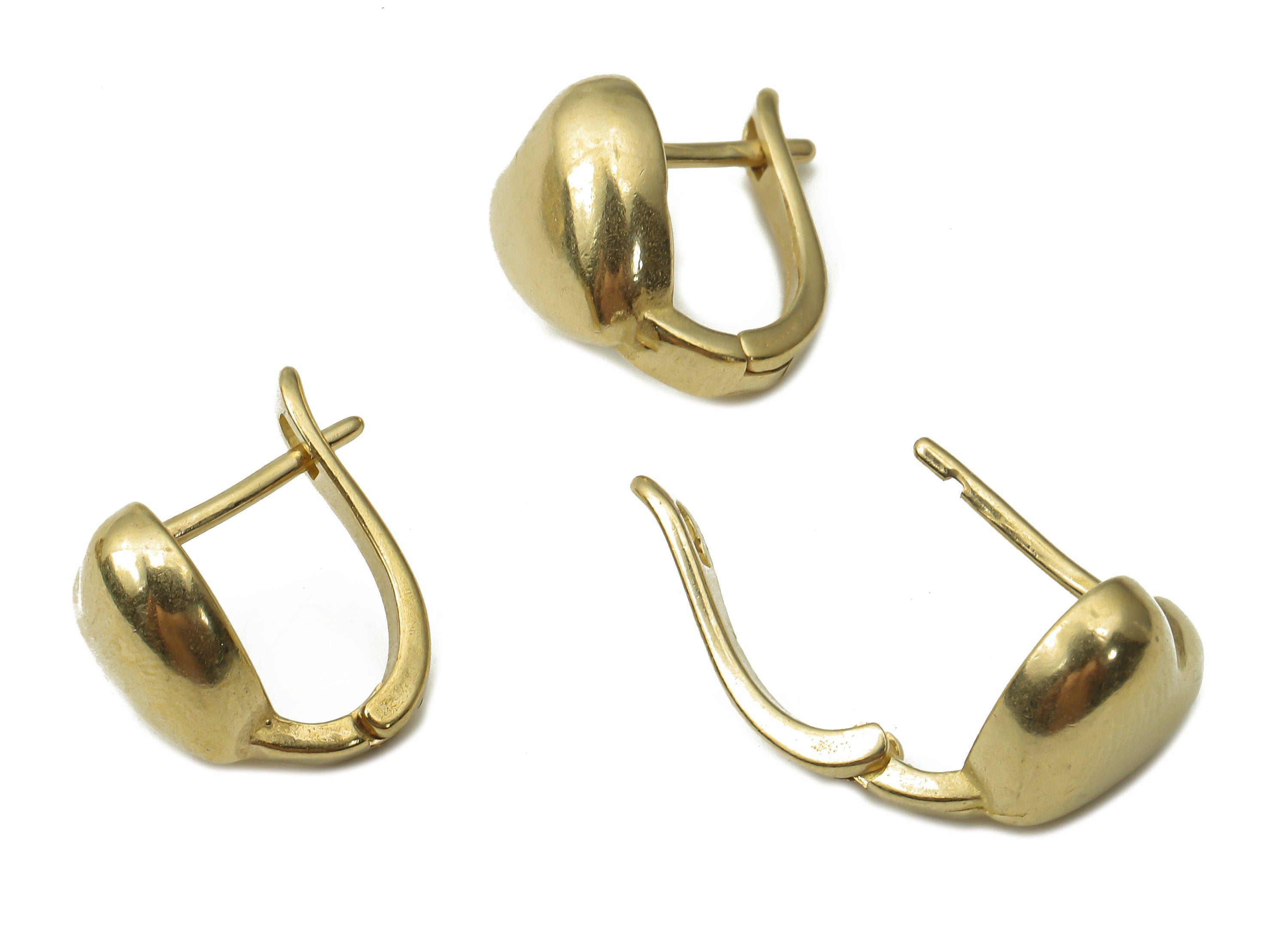 Raw Brass Heart Stud Earrings - Brass Heart Huggie Hoop Earrings - Dainty Hoop Earrings - Jewelry Making Supplies-15.97x15.06x1.22mm- PP7478 - DOMEDBAZAAR