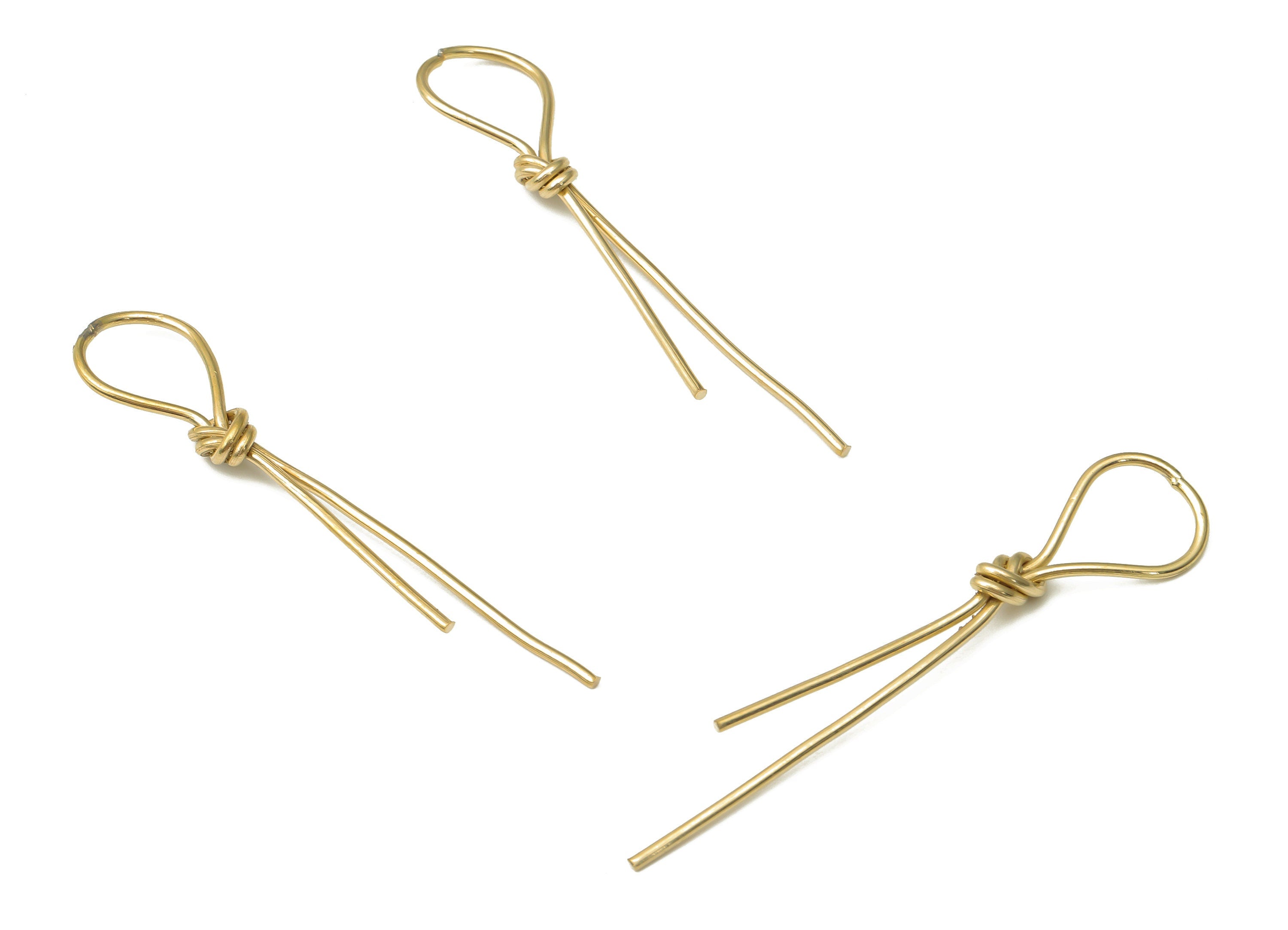 Raw Brass Wire Knot Earring Charms - Brass Tie a knot Pendant Charm - Earring Findings - Jewelry Making Supplies -58.32x11.73x1.28mm- PP7474 - DOMEDBAZAAR