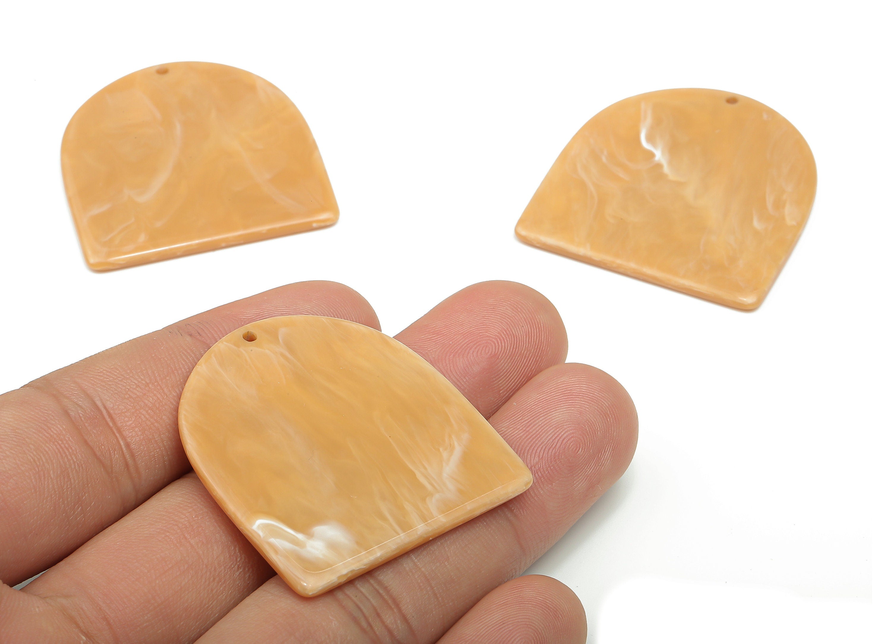 Acrylic Earring Charm - Acrylic Domed Pendant Charm - Earring Finding - Color Code: A809 -37.74x35.61x2.41mm- AC2521-A809 - DOMEDBAZAAR