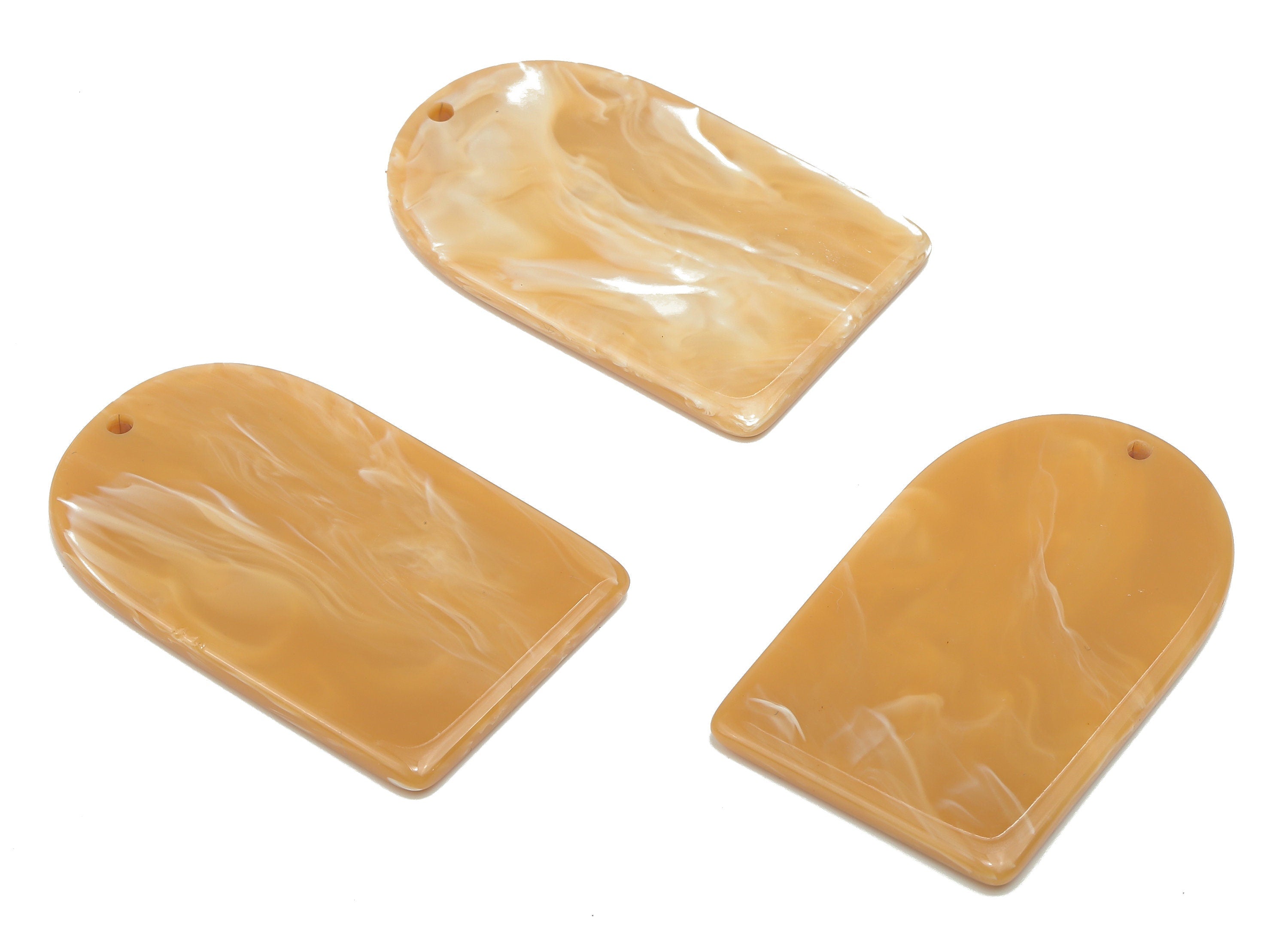 Acrylic Long D Earring Charms - Acrylic Domed Pendant Charm - Jewelry Making Supplies - Color Code: A809 -37.63x23.51x1.99mm- AC2523-A809 - DOMEDBAZAAR