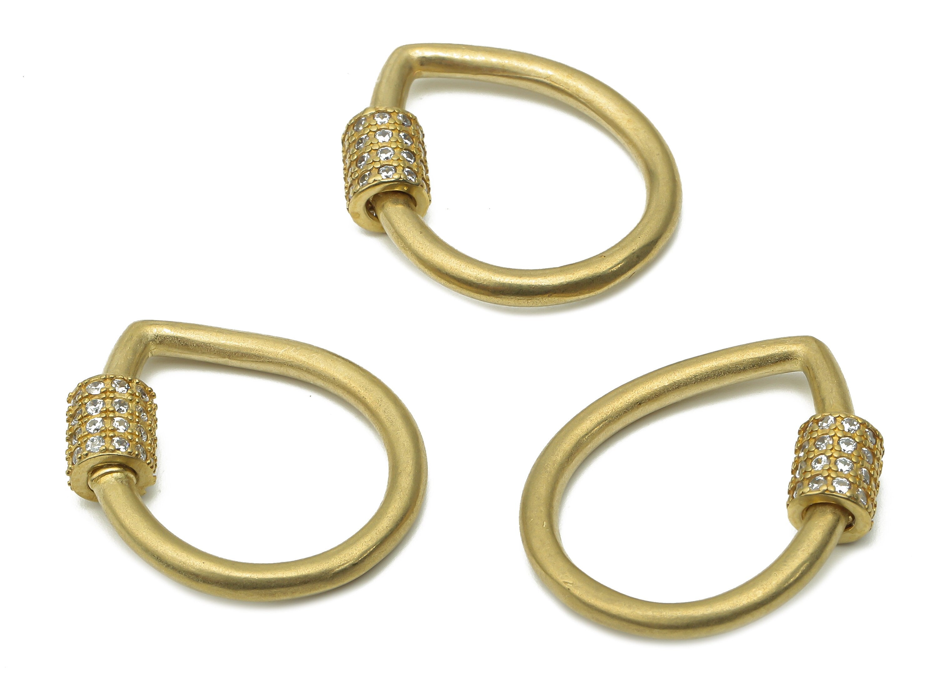 Brass Drop Clasp Earrings - Raw Brass Turnbuckle Lock Earrings - Brass Carabiner - Brass Screw Clasp - 24.56x22.29x2.37mm - PP7703 - DOMEDBAZAAR